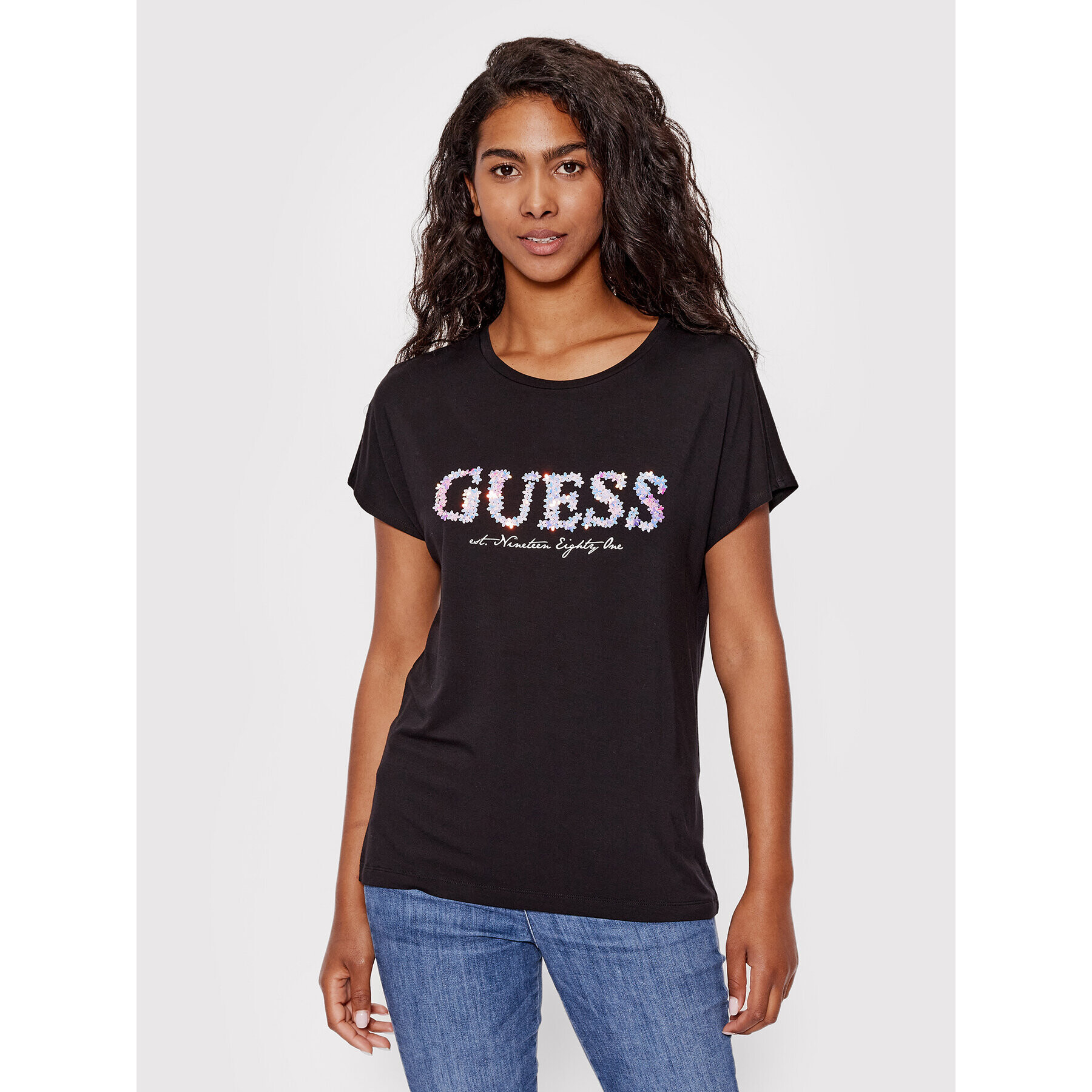 Guess T-Shirt W2GI03 K68D0 Černá Regular Fit - Pepit.cz