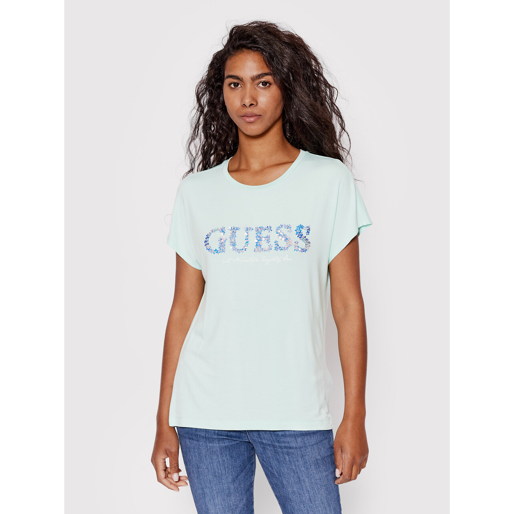 Guess T-Shirt W2GI03 K68D0 Zelená Regular Fit - Pepit.cz