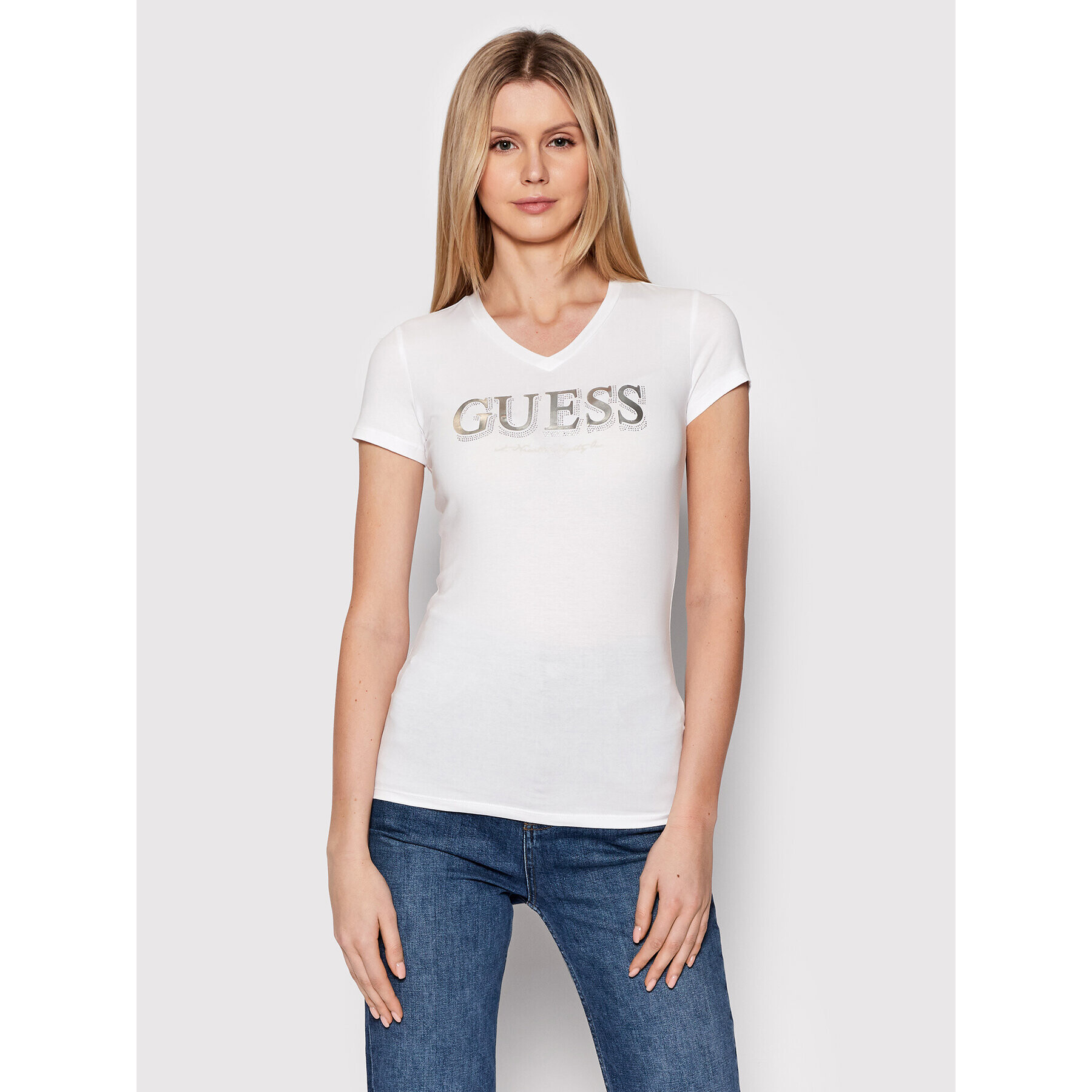 Guess T-Shirt W2GI05 J1300 Bílá Regular Fit - Pepit.cz