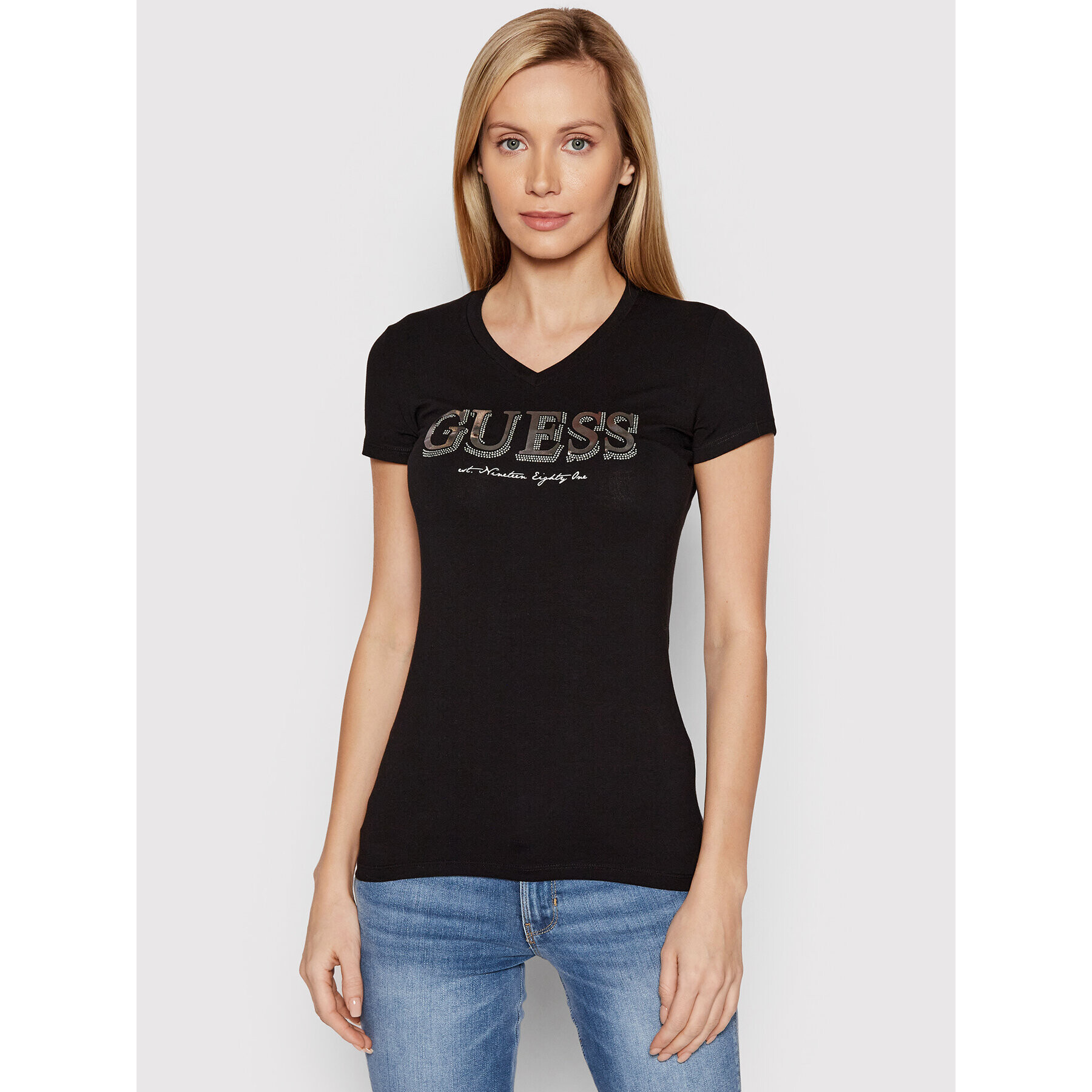 Guess T-Shirt W2GI05 J1300 Černá Regular Fit - Pepit.cz