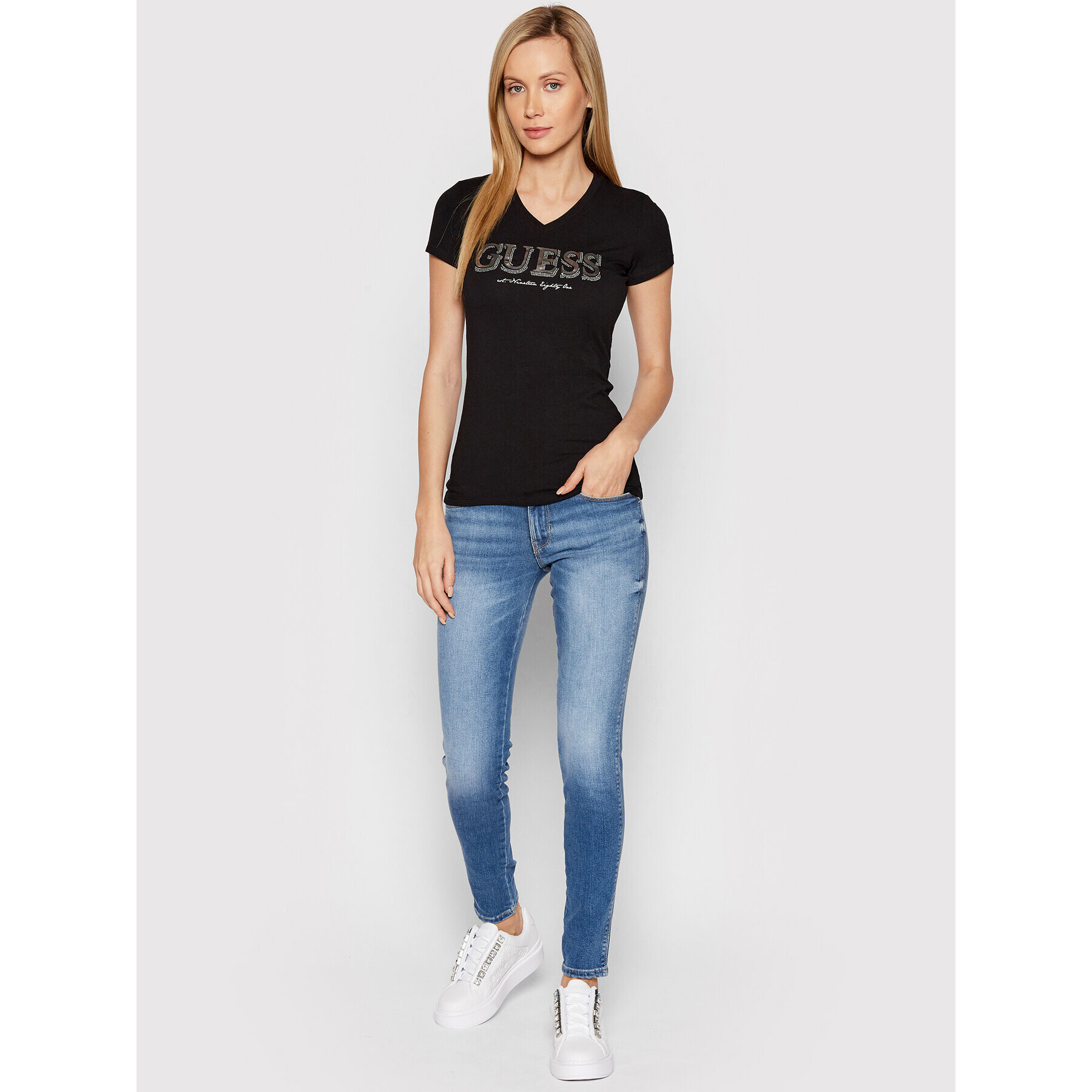 Guess T-Shirt W2GI05 J1300 Černá Regular Fit - Pepit.cz