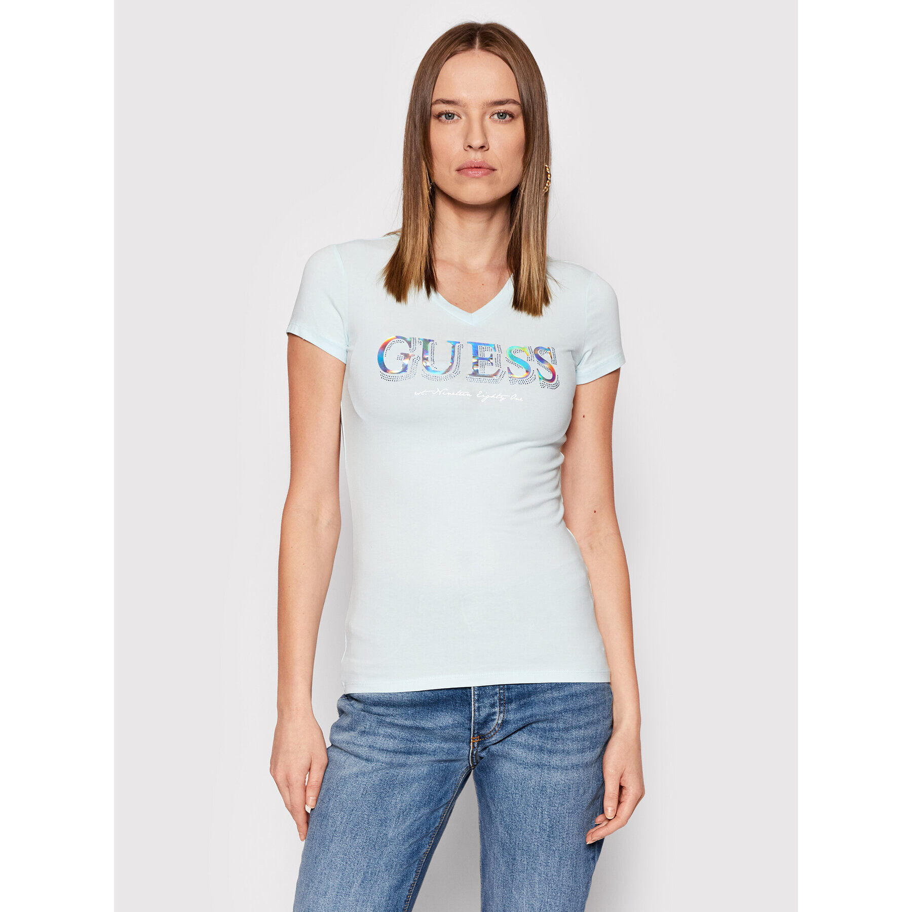 Guess T-Shirt W2GI05 J1300 Modrá Regular Fit - Pepit.cz