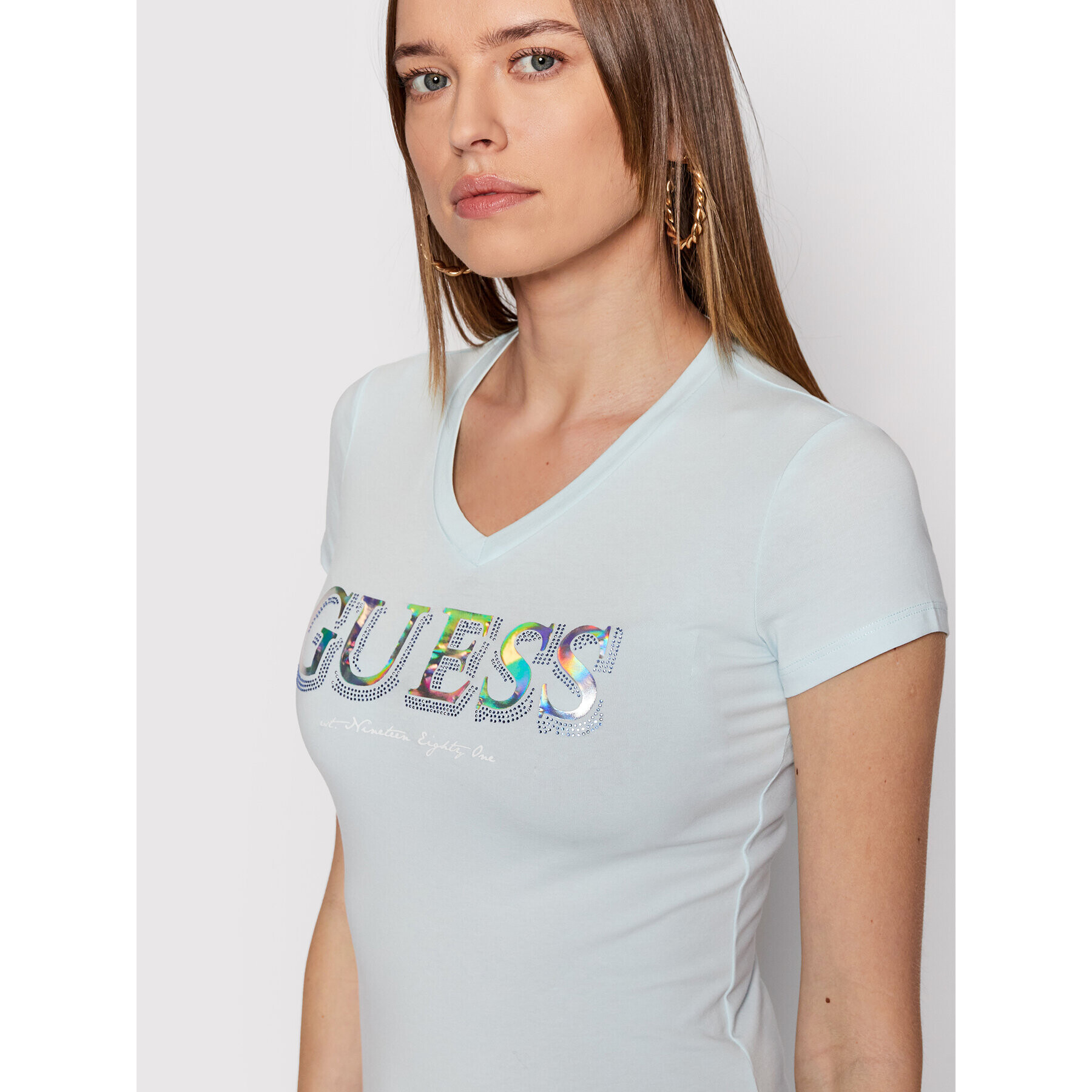 Guess T-Shirt W2GI05 J1300 Modrá Regular Fit - Pepit.cz