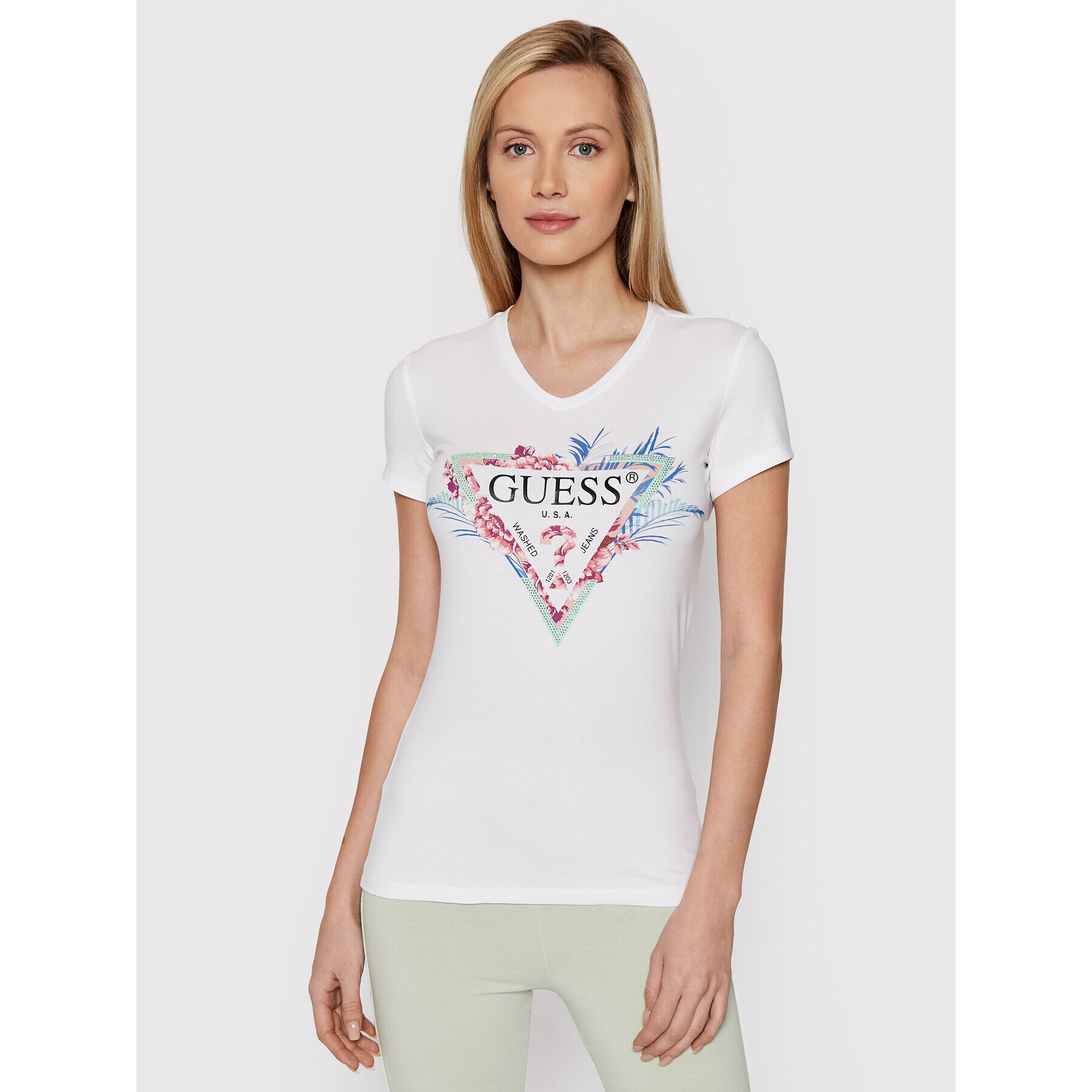 Guess T-Shirt W2GI06 J1311 Bílá Regular Fit - Pepit.cz