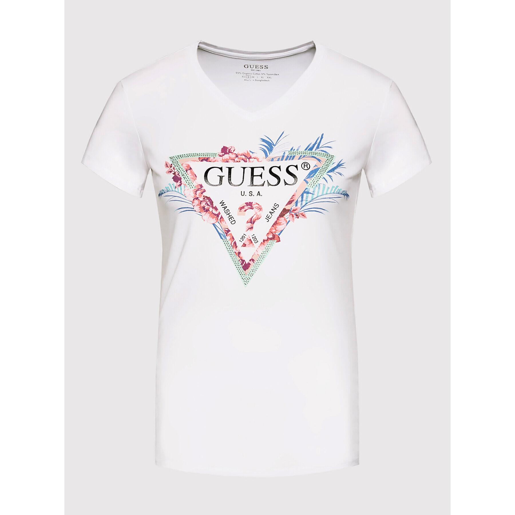 Guess T-Shirt W2GI06 J1311 Bílá Regular Fit - Pepit.cz