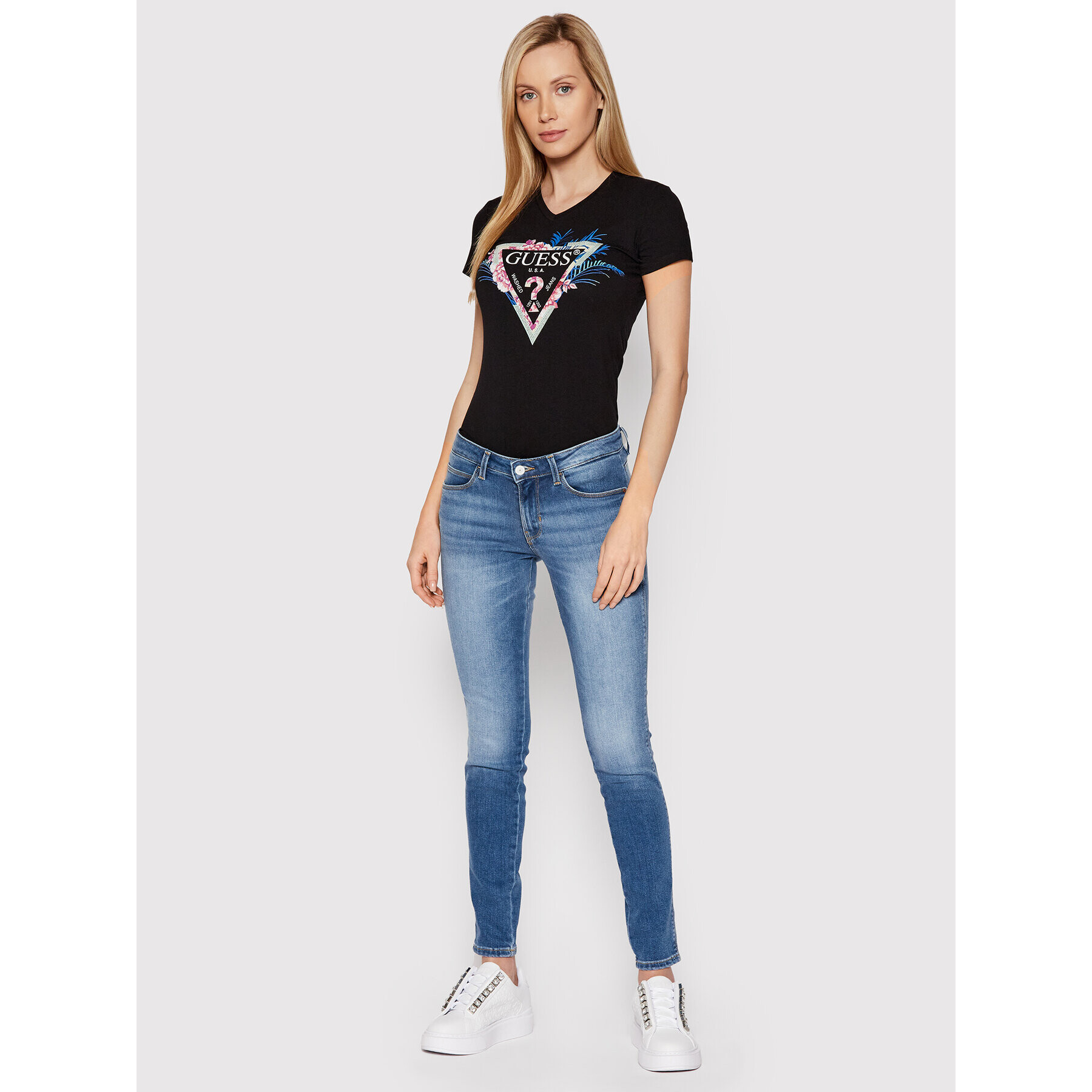 Guess T-Shirt W2GI06 J1311 Černá Regular Fit - Pepit.cz