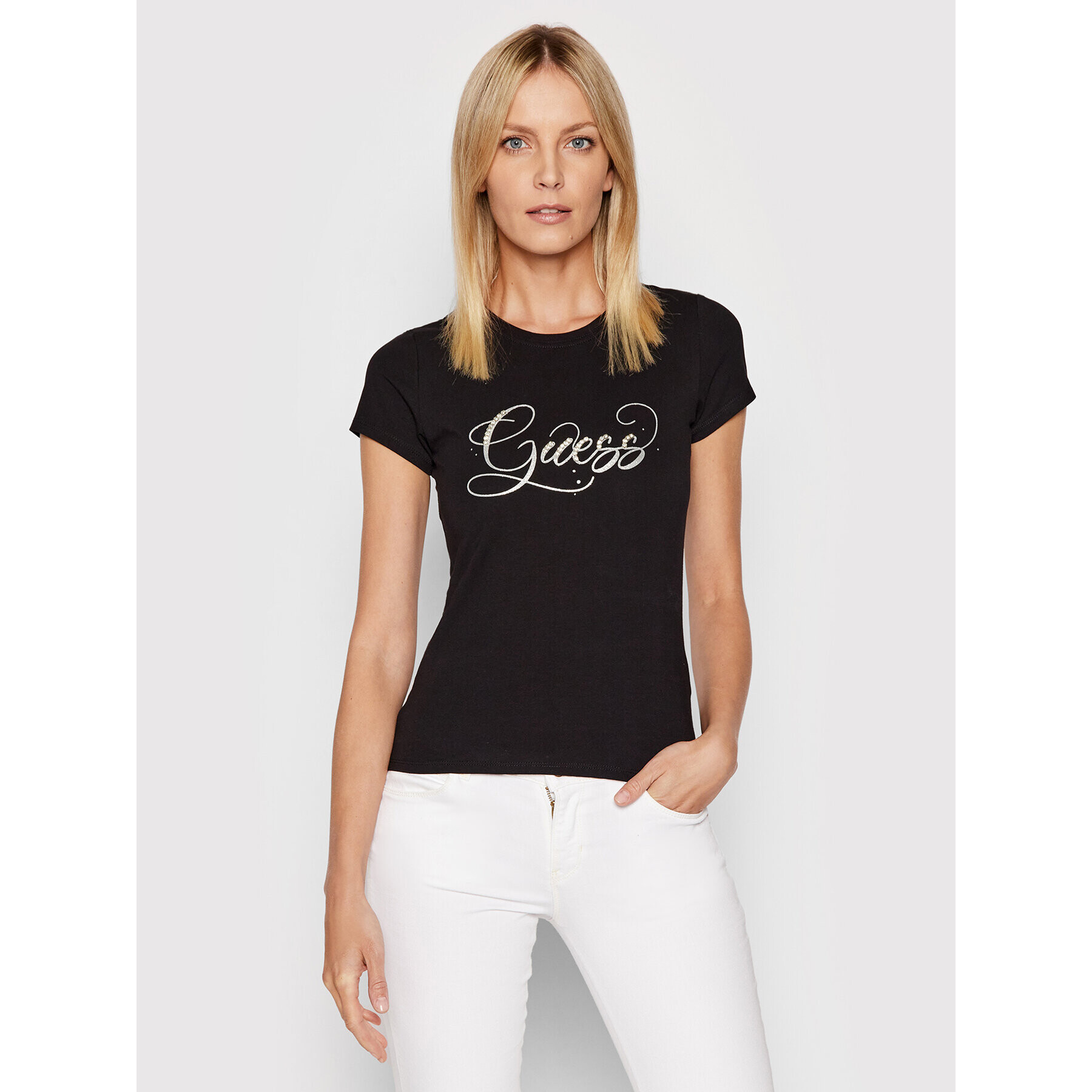 Guess T-Shirt W2GI24 KA0Q1 Černá Regular Fit - Pepit.cz