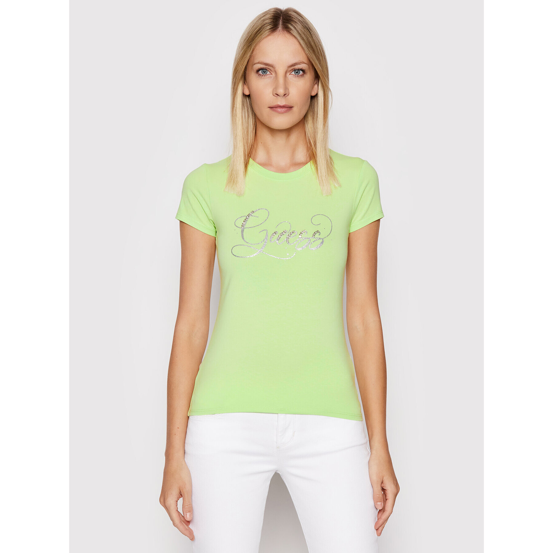 Guess T-Shirt W2GI24 KA0Q1 Zelená Regular Fit - Pepit.cz