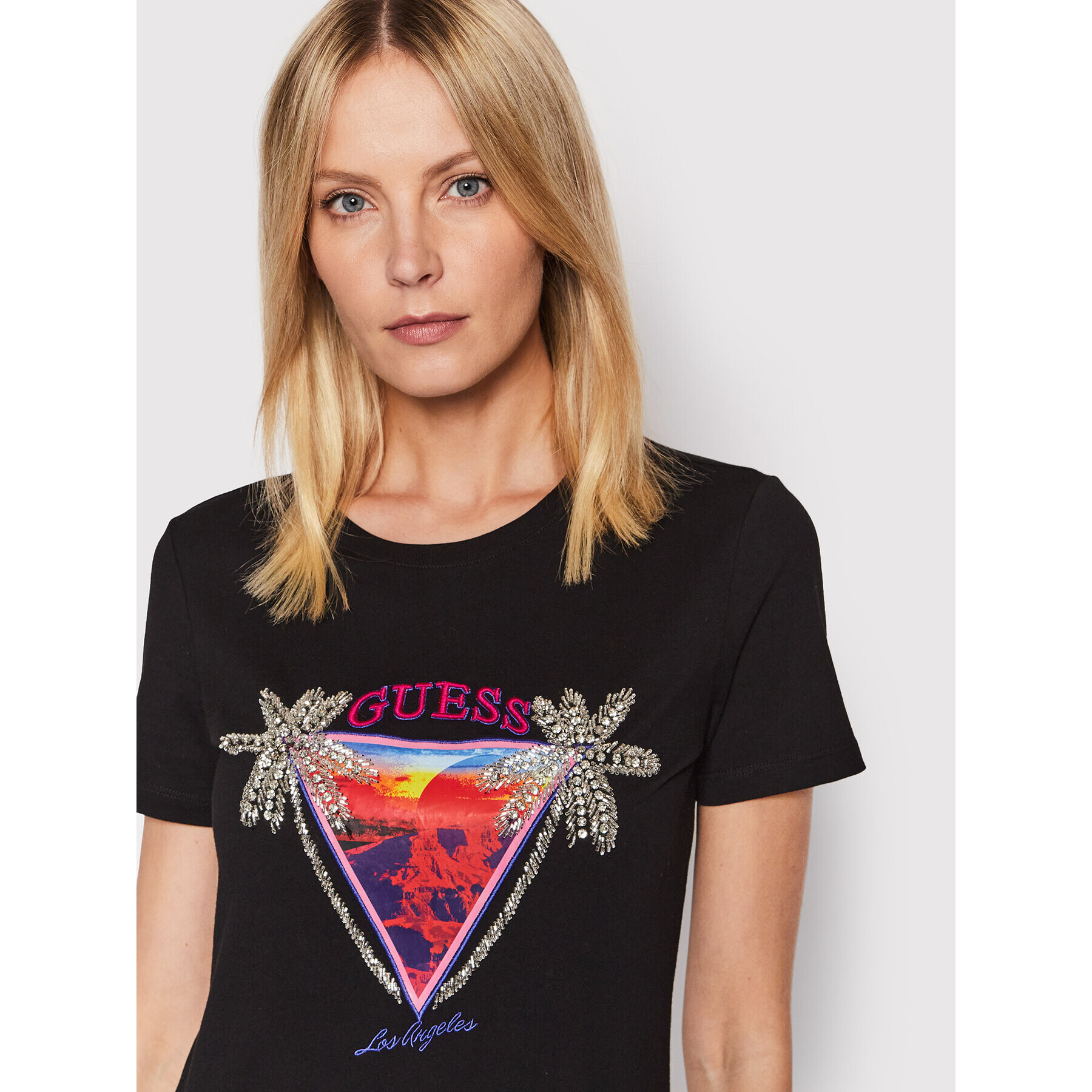 Guess T-Shirt W2GI41 JA900 Černá Regular Fit - Pepit.cz