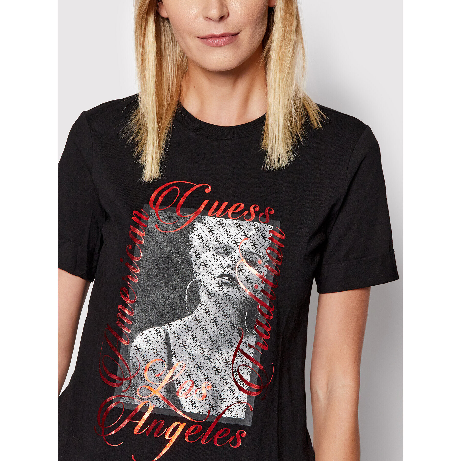 Guess T-Shirt W2GI50 JA911 Černá Regular Fit - Pepit.cz