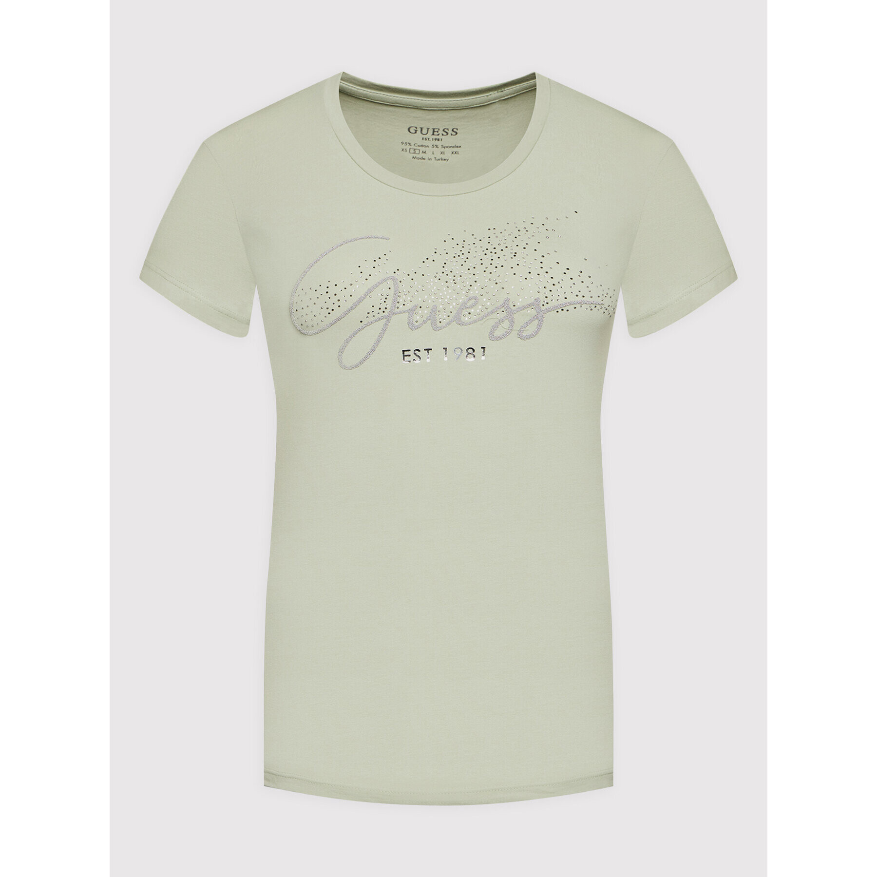 Guess T-Shirt W2RI04 J1300 Zelená Slim Fit - Pepit.cz