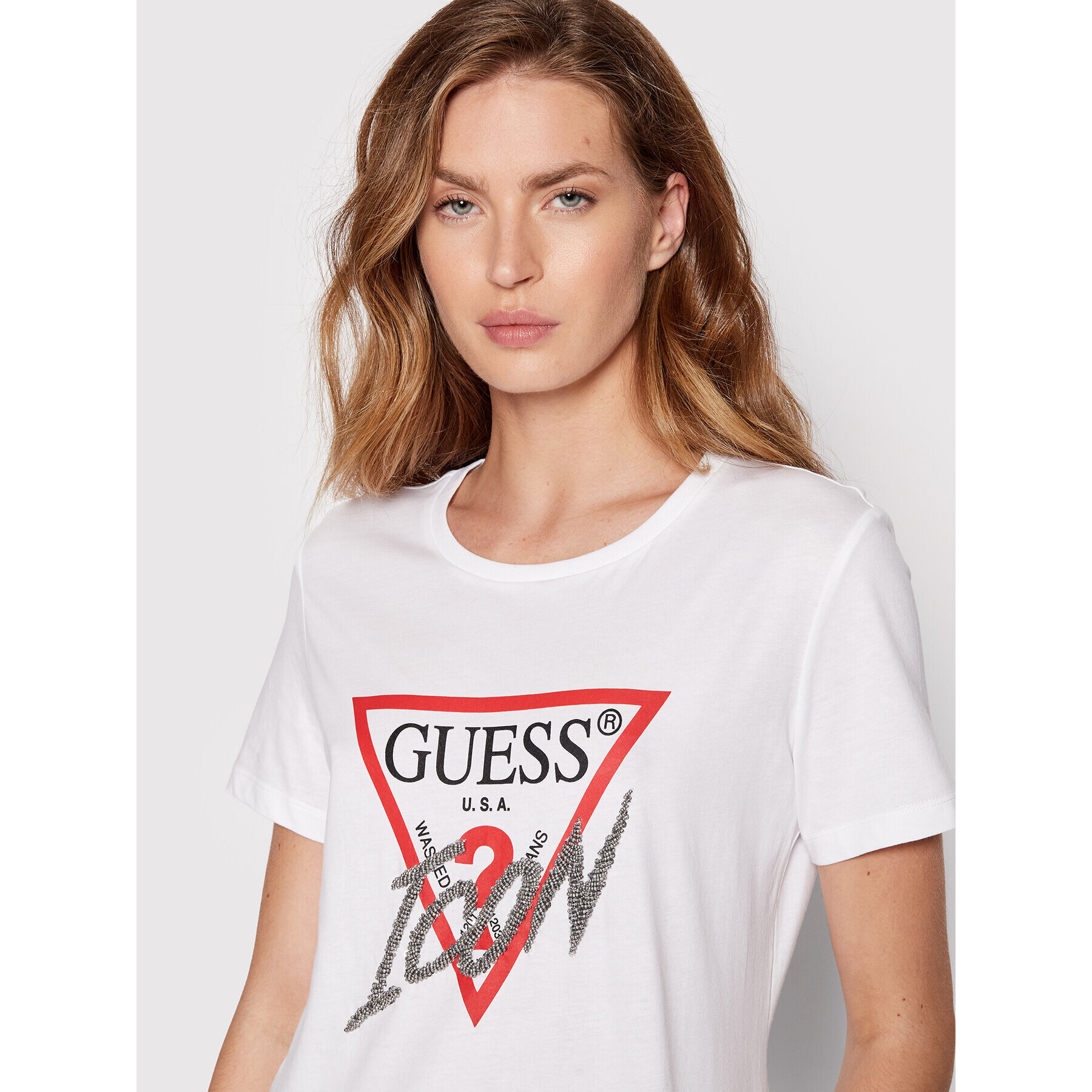 Guess T-Shirt W2YI26 I3Z11 Bílá Regular Fit - Pepit.cz