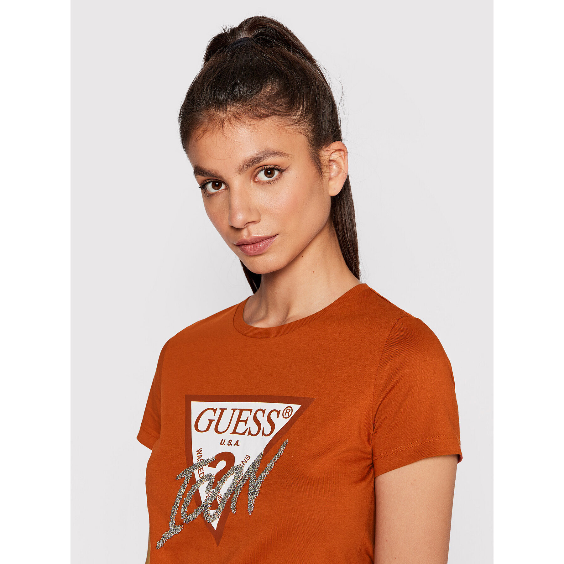 Guess T-Shirt W2YI26 I3Z11 Červená Regular Fit - Pepit.cz