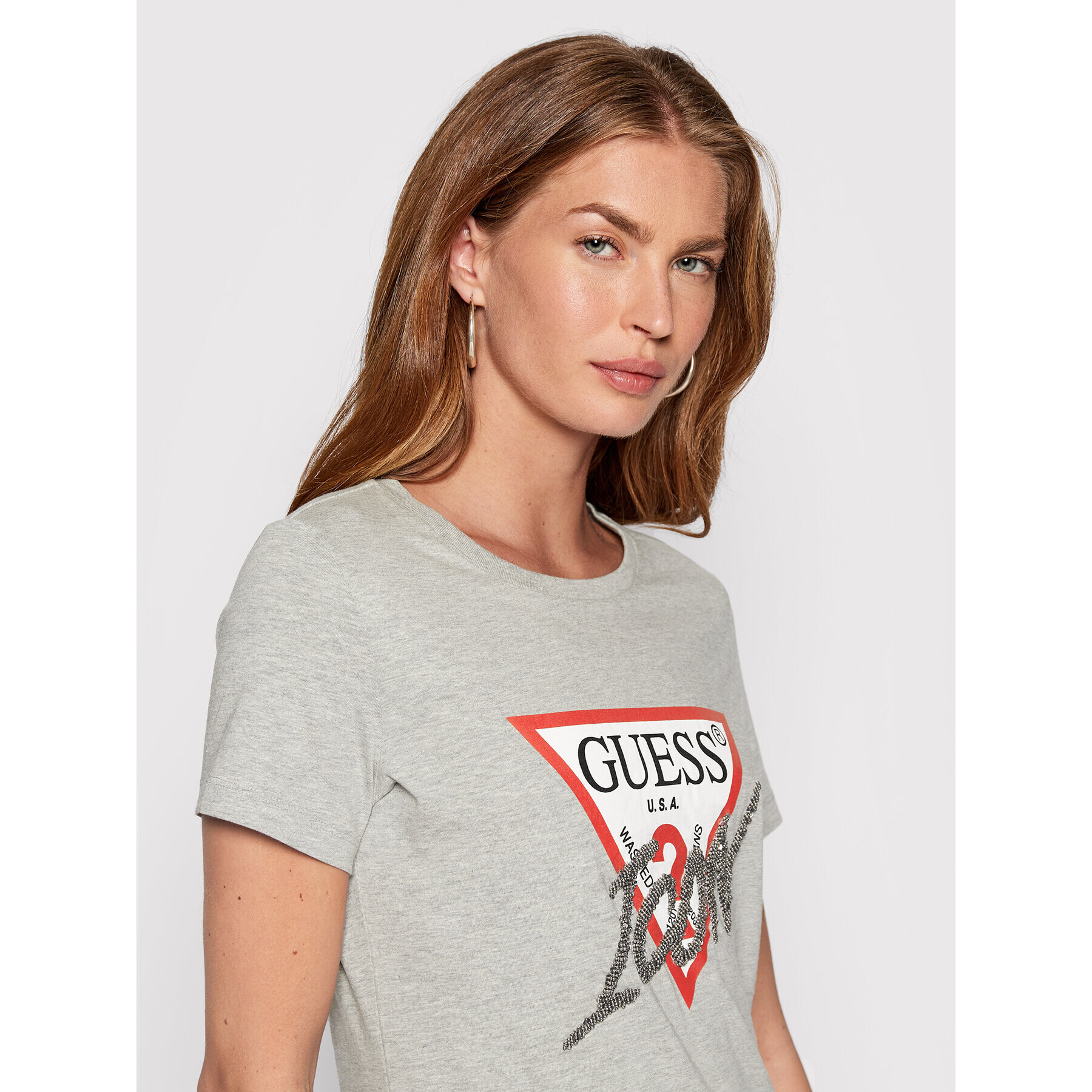 Guess T-Shirt W2YI26 I3Z11 Šedá Regular Fit - Pepit.cz