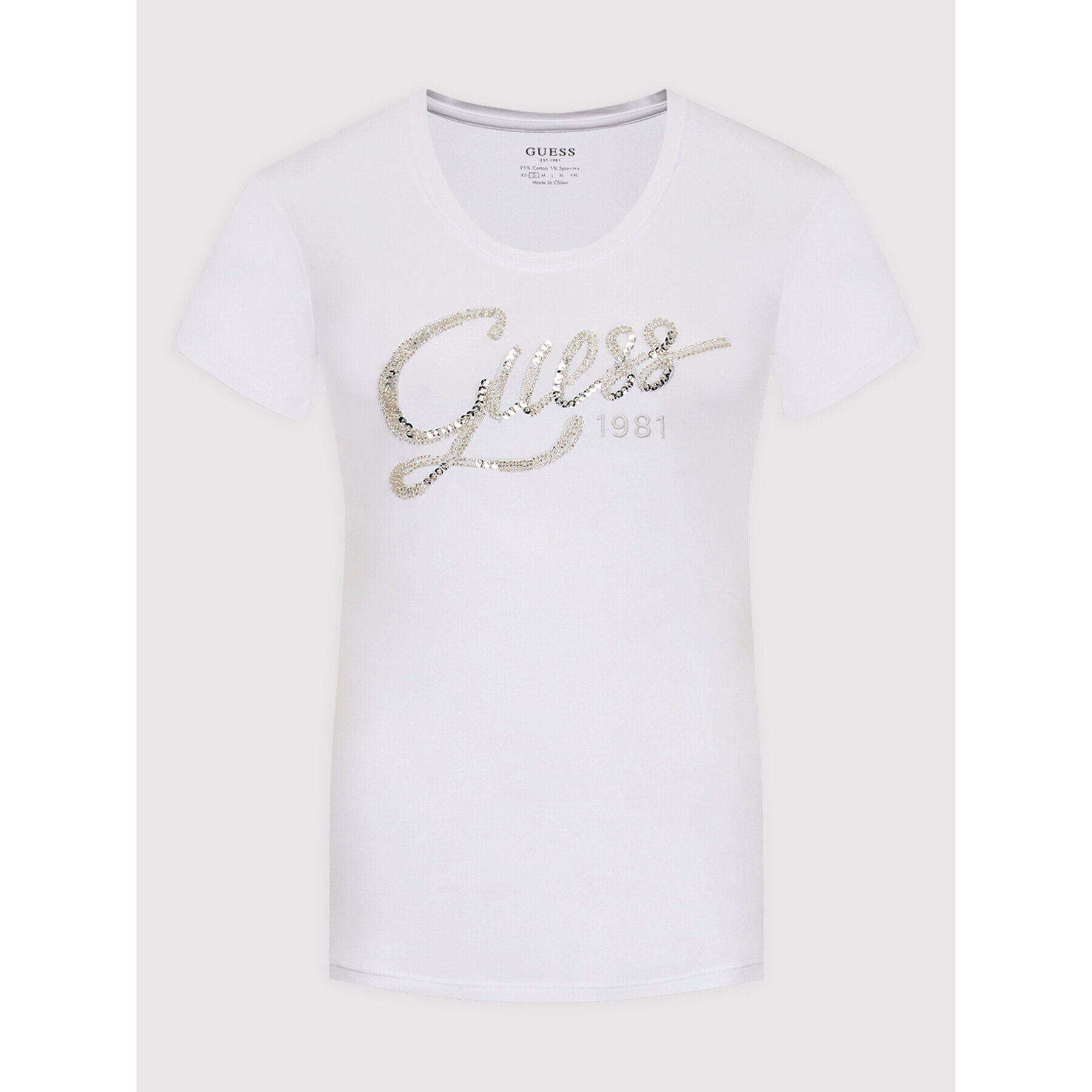 Guess T-Shirt W2YI28 J1300 Bílá Slim Fit - Pepit.cz