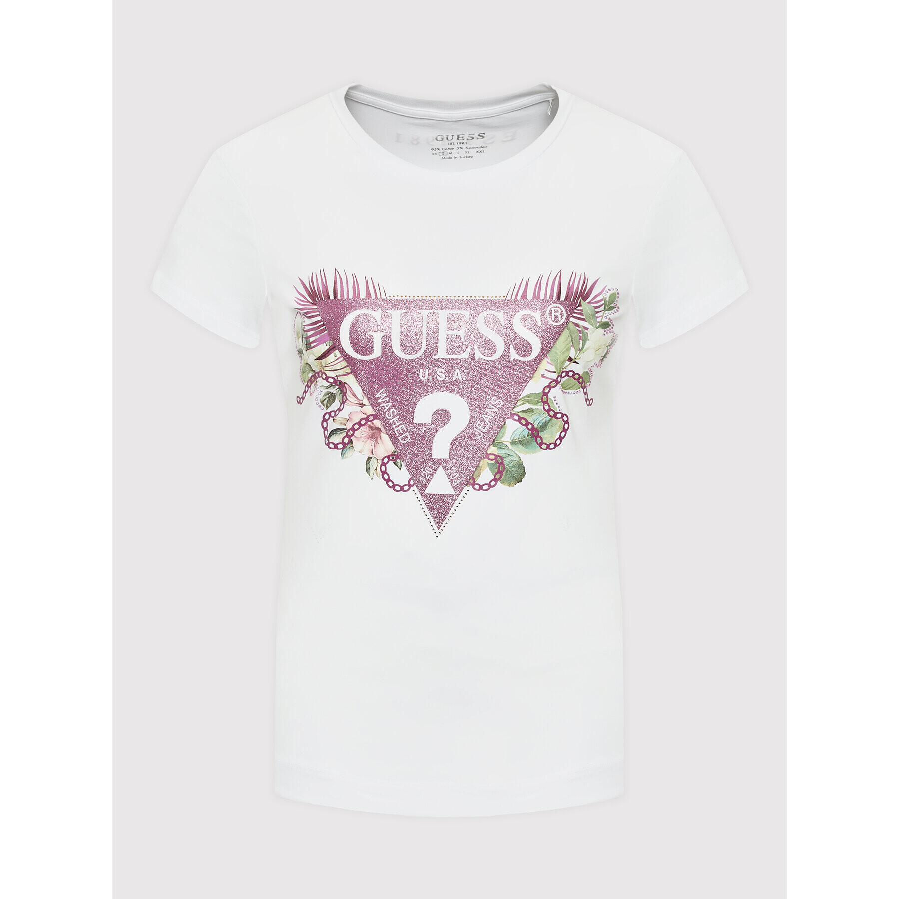 Guess T-Shirt W2YI29 J1311 Bílá Slim Fit - Pepit.cz