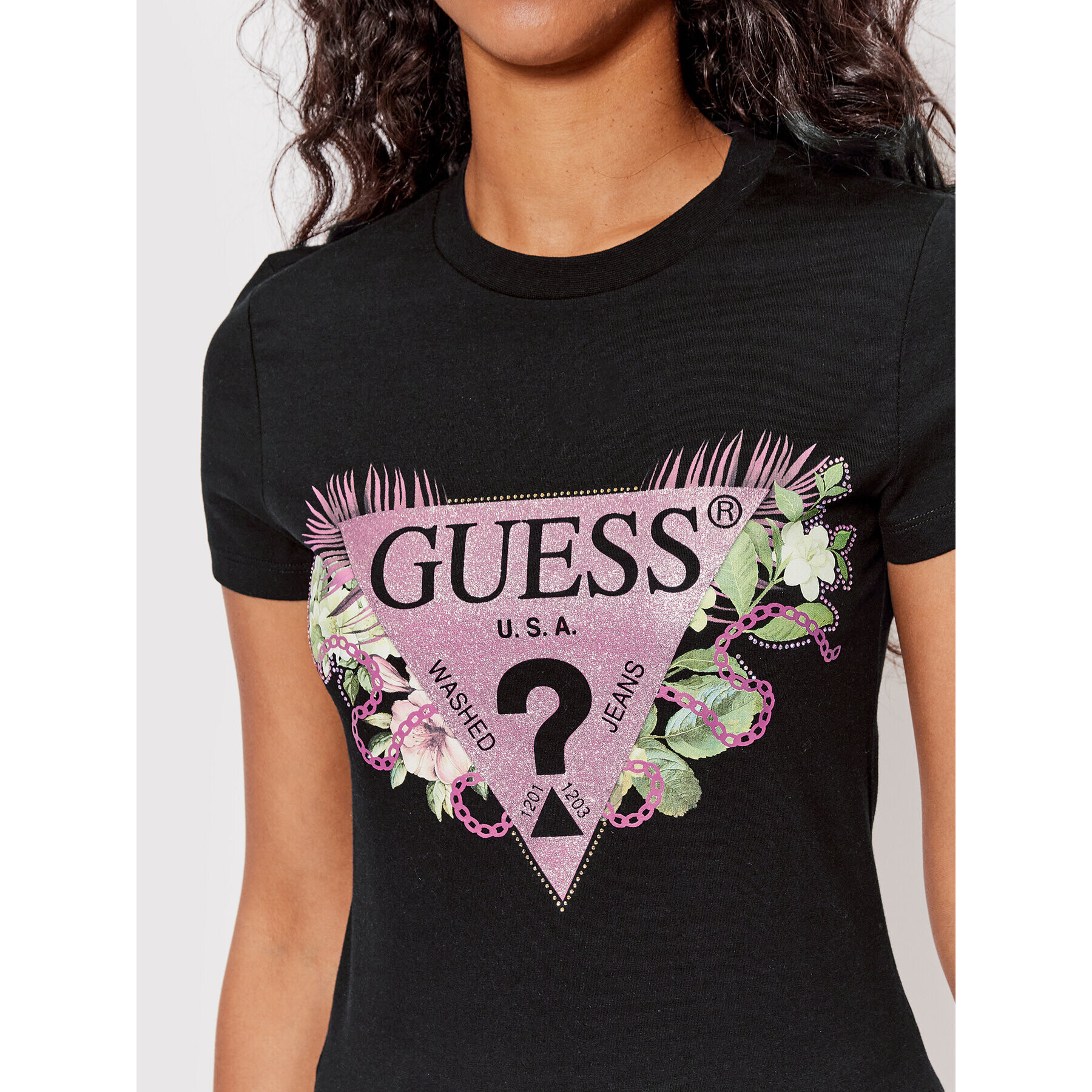 Guess T-Shirt W2YI29 J1311 Černá Slim Fit - Pepit.cz