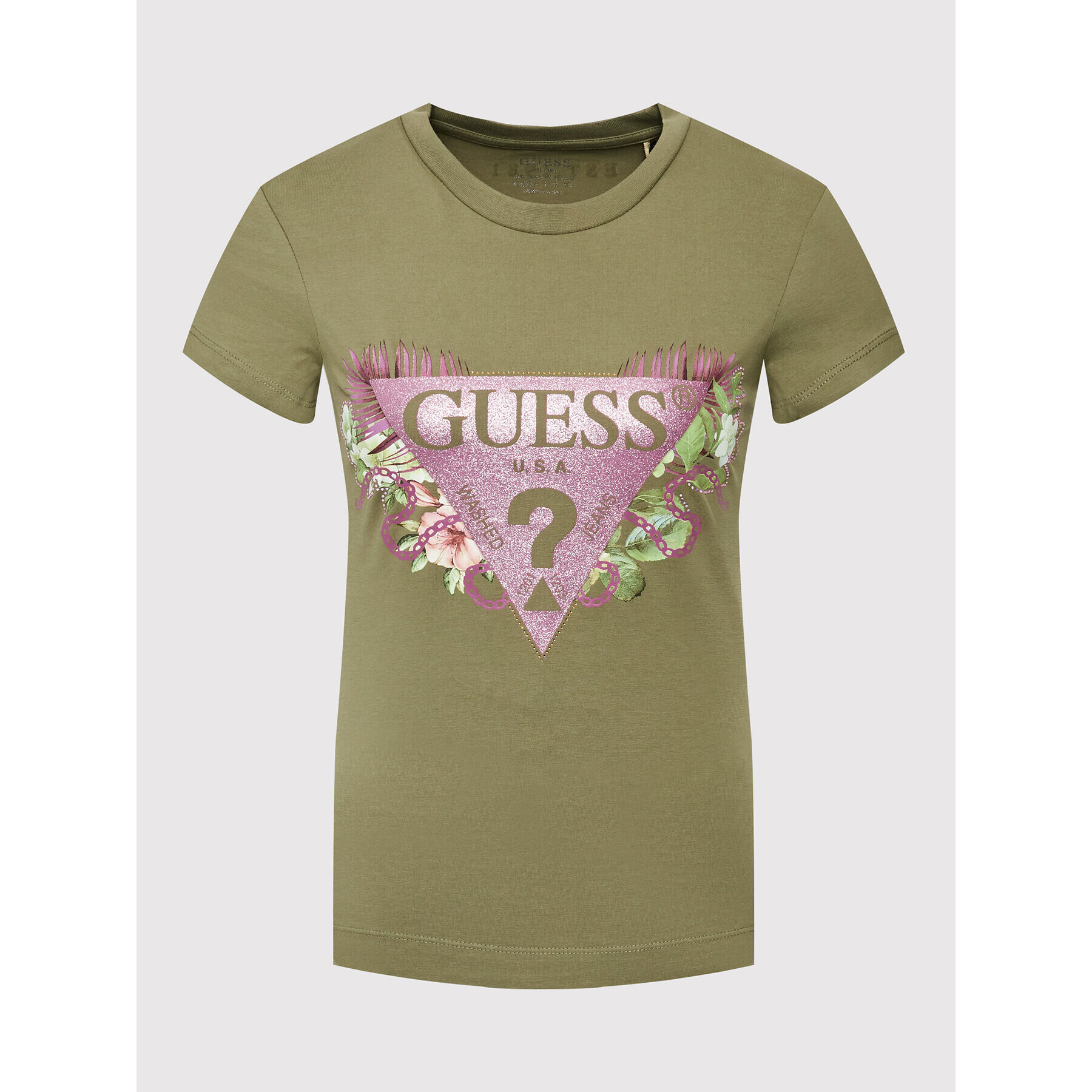 Guess T-Shirt W2YI29 J1311 Zelená Slim Fit - Pepit.cz