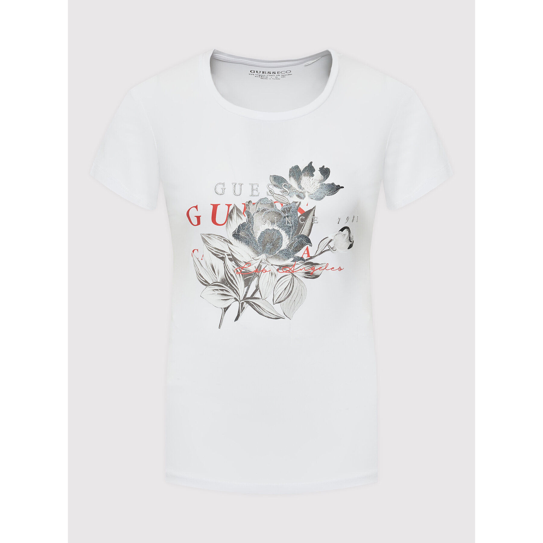 Guess T-Shirt W2YI35 J1311 Bílá Slim Fit - Pepit.cz