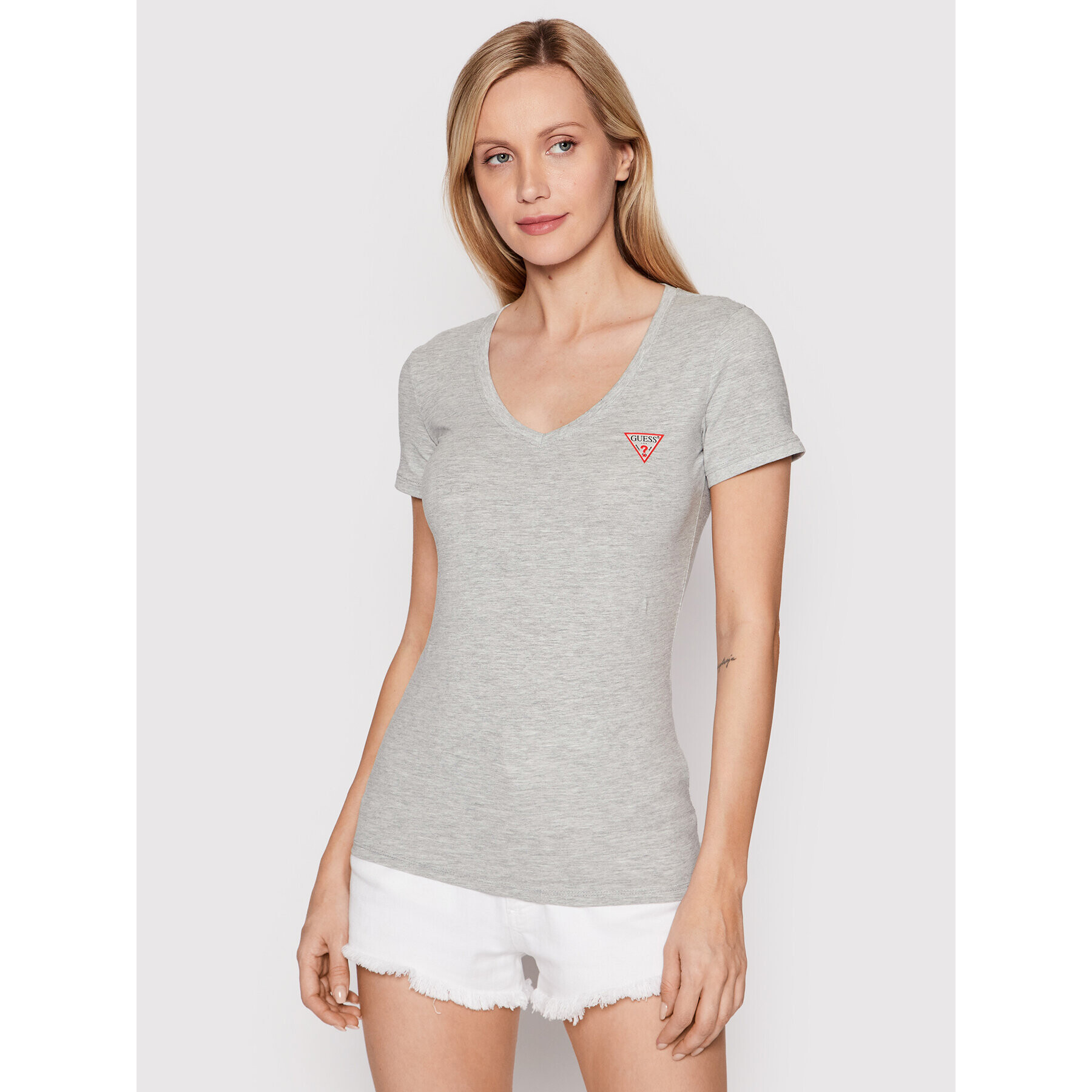 Guess T-Shirt W2YI45 J1311 Šedá Slim Fit - Pepit.cz