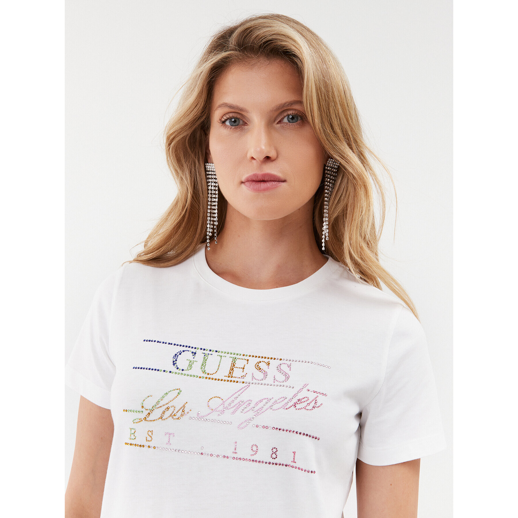 Guess T-Shirt W3BI44 I3Z14 Bílá Regular Fit - Pepit.cz