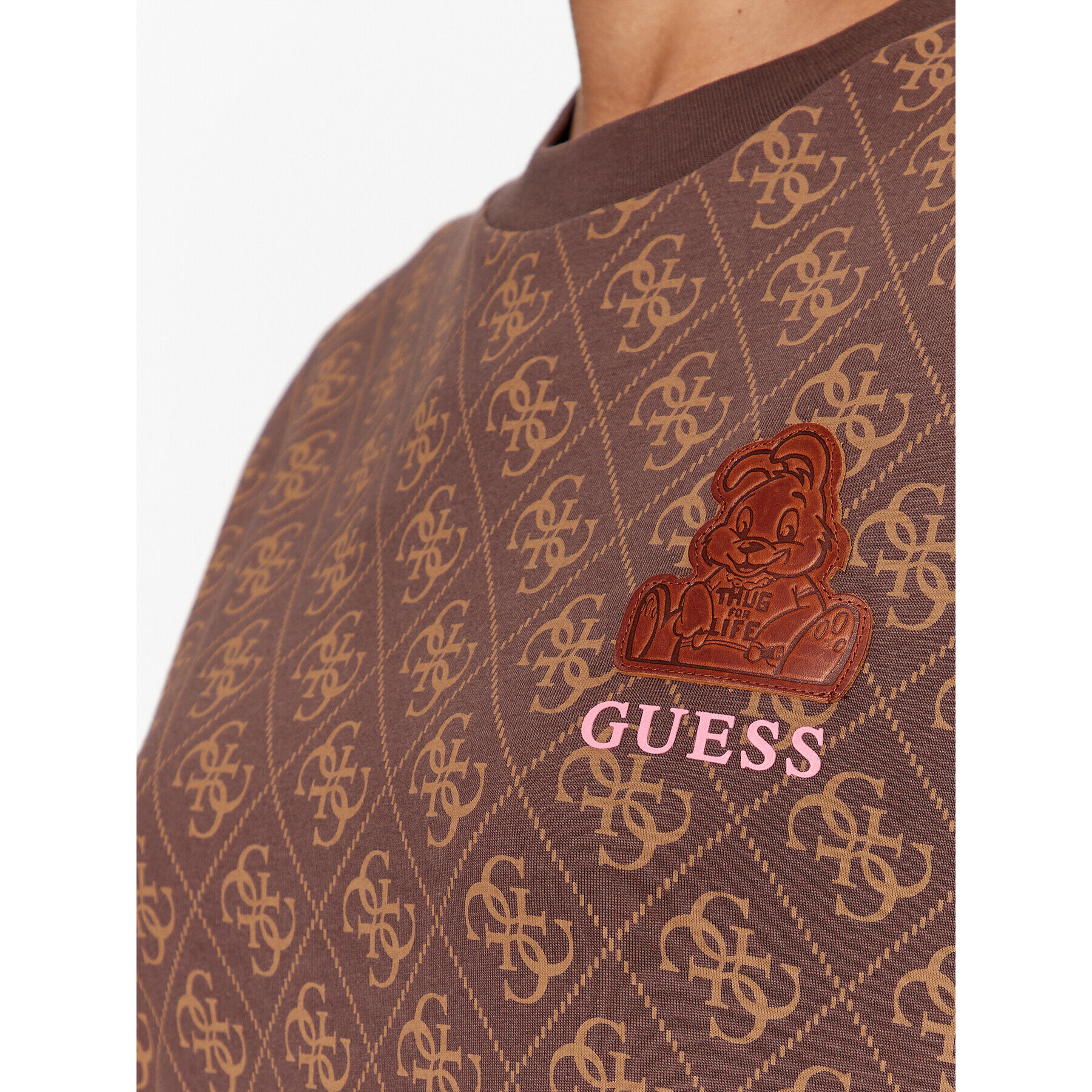 Guess T-Shirt W3BI67 I3Z14 Hnědá Boxy Fit - Pepit.cz