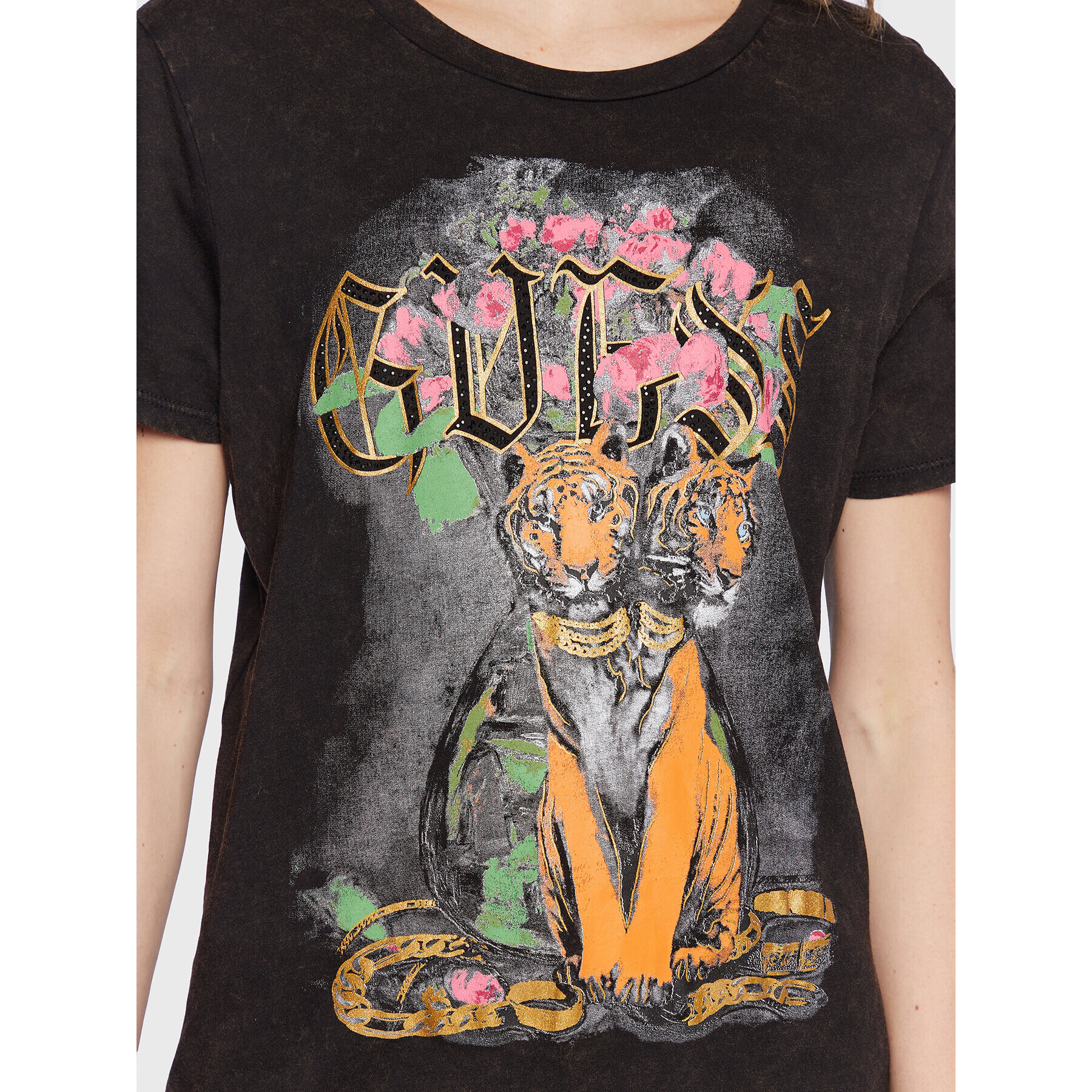 Guess T-Shirt W3RI02 K9SN1 Šedá Regular Fit - Pepit.cz