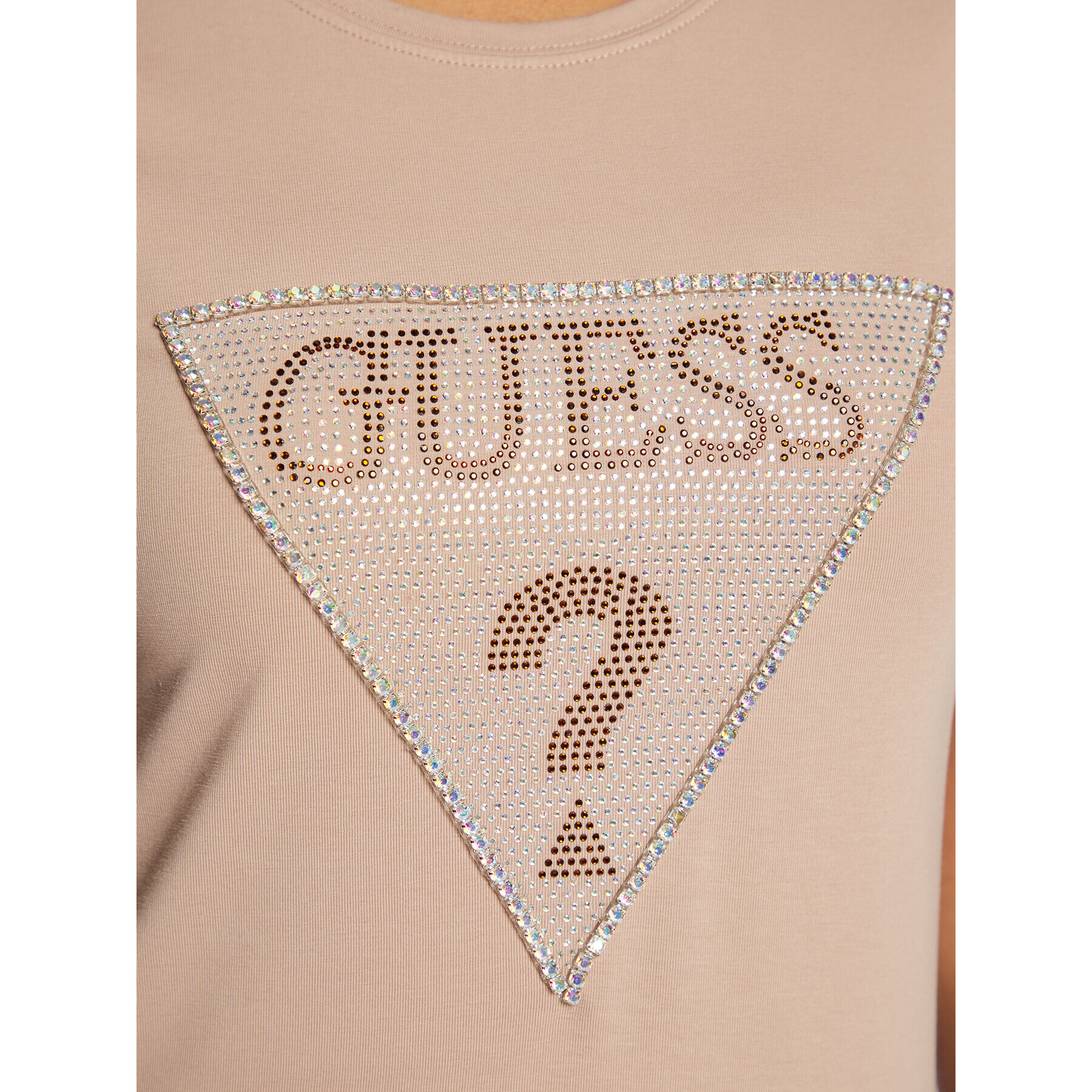 Guess T-Shirt W3RI05 KA0Q1 Béžová Slim Fit - Pepit.cz