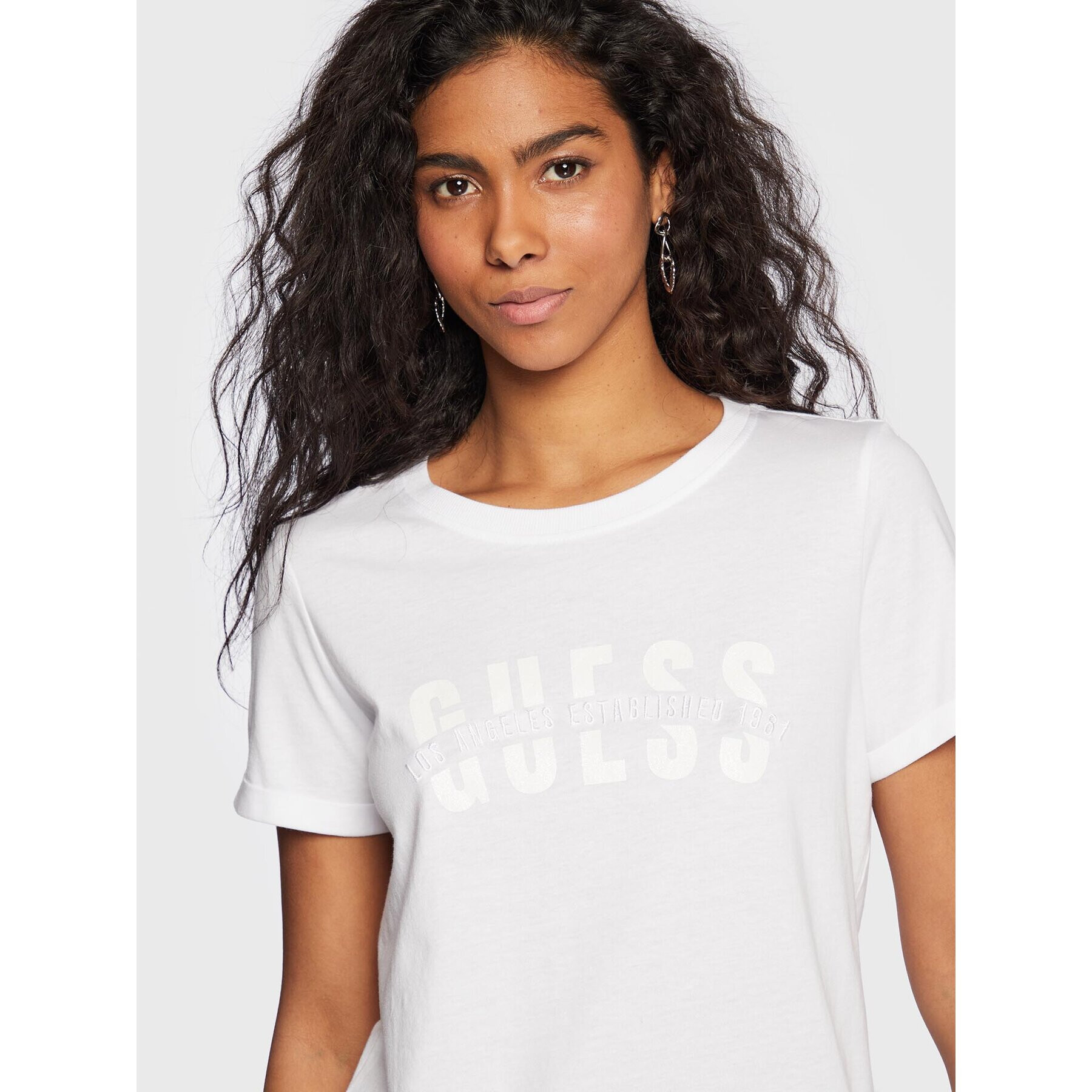 Guess T-Shirt W3RI16 K46D1 Bílá Regular Fit - Pepit.cz