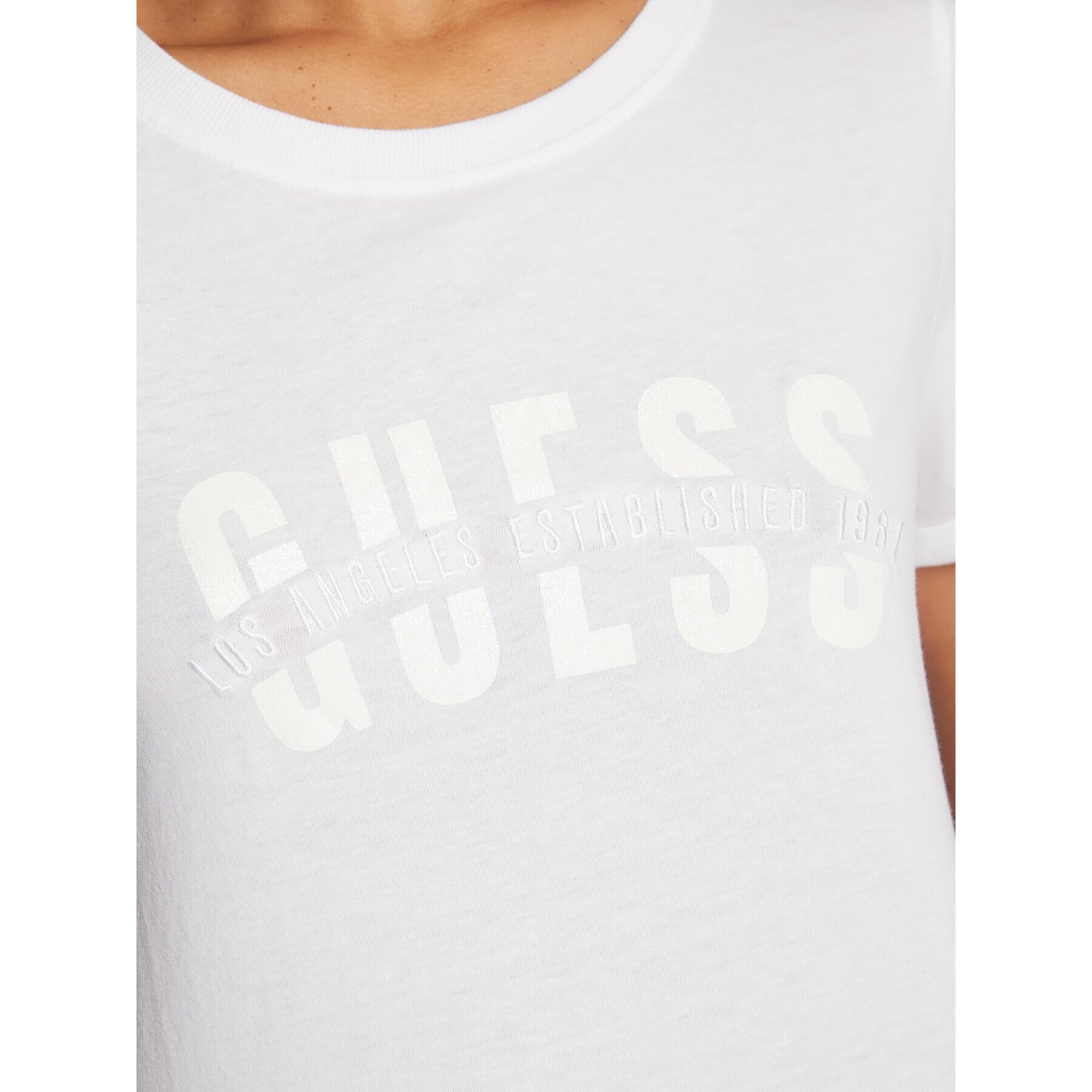 Guess T-Shirt W3RI16 K46D1 Bílá Regular Fit - Pepit.cz