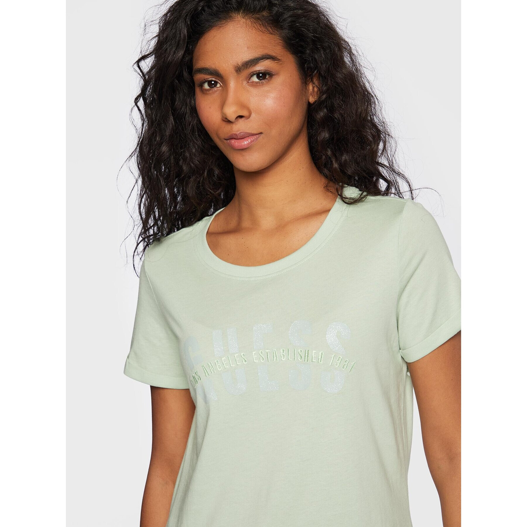 Guess T-Shirt W3RI16 K46D1 Zelená Regular Fit - Pepit.cz