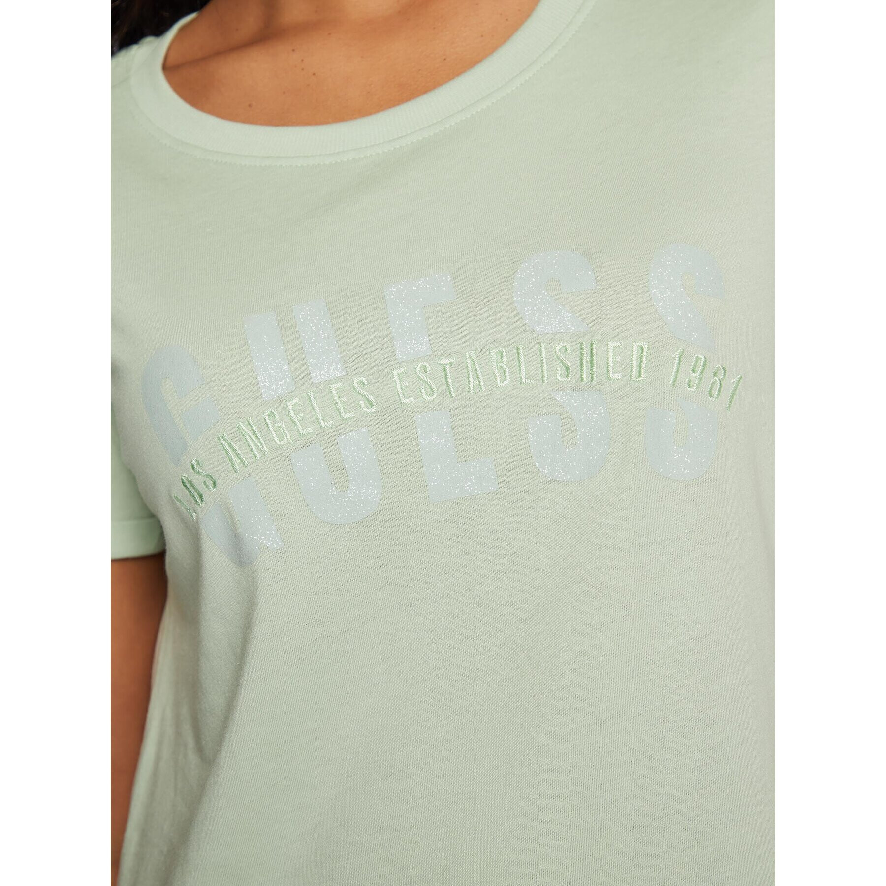 Guess T-Shirt W3RI16 K46D1 Zelená Regular Fit - Pepit.cz