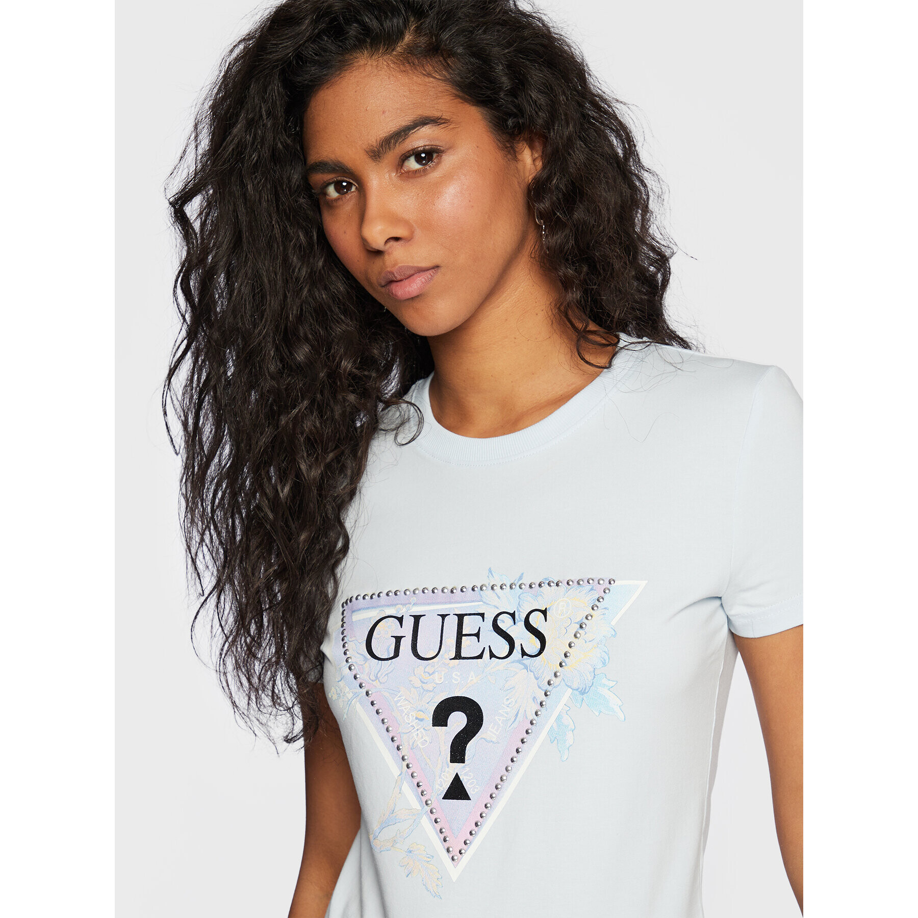 Guess T-Shirt W3RI18 J1314 Modrá Slim Fit - Pepit.cz