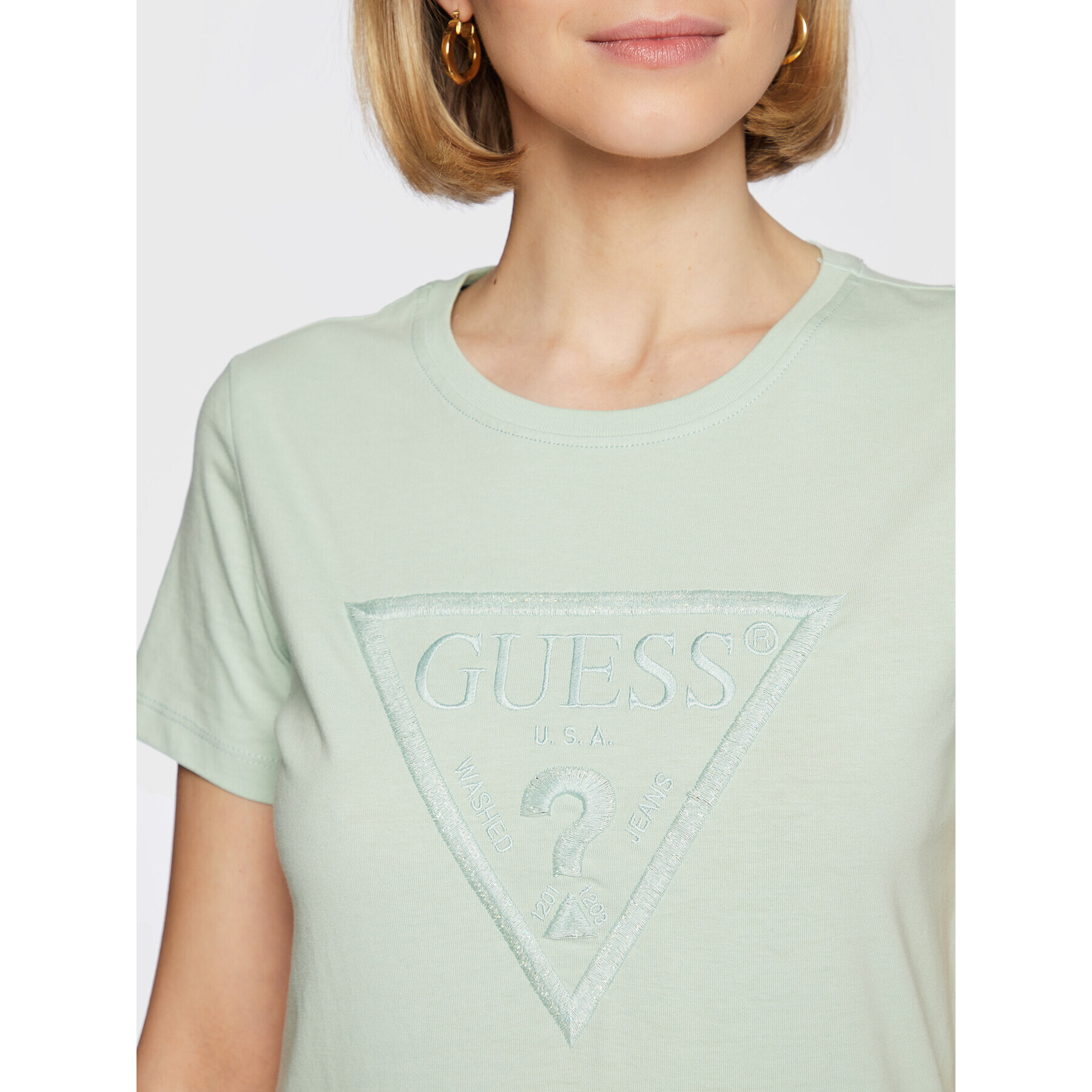 Guess T-Shirt W3RI19 I3Z14 Zelená Regular Fit - Pepit.cz