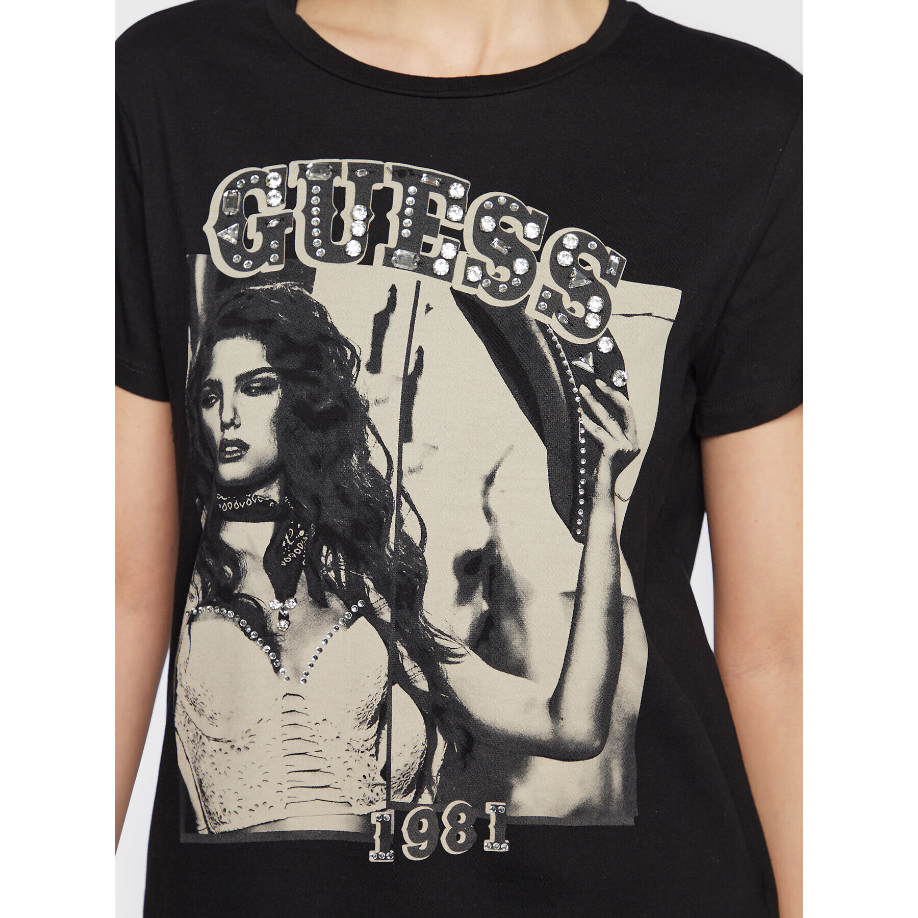 Guess T-Shirt W3RI20 K9RM3 Černá Regular Fit - Pepit.cz