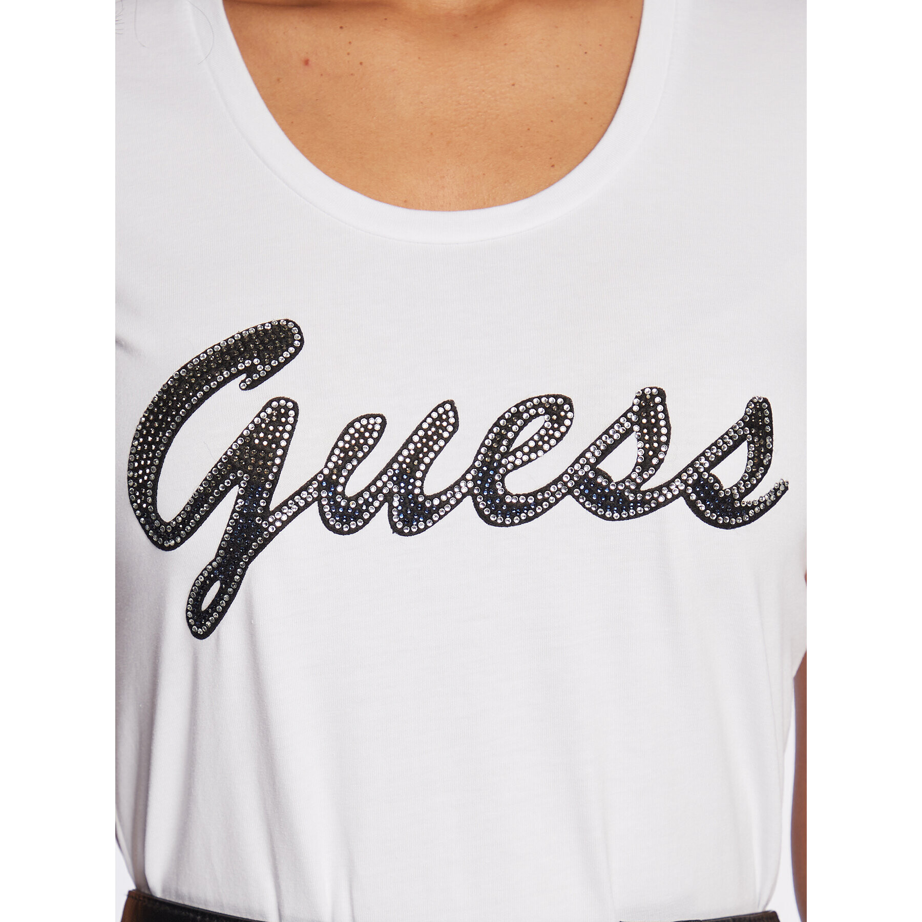 Guess T-Shirt W3RI50 J1314 Bílá Slim Fit - Pepit.cz