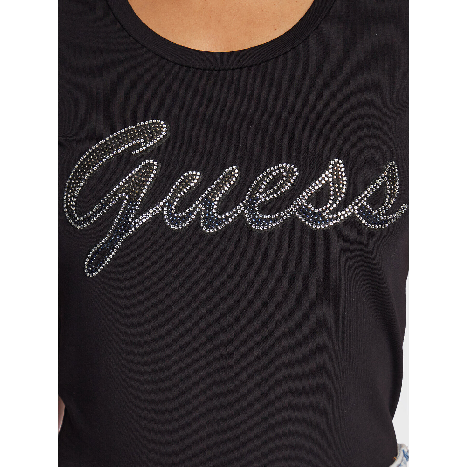 Guess T-Shirt W3RI50 J1314 Černá Slim Fit - Pepit.cz