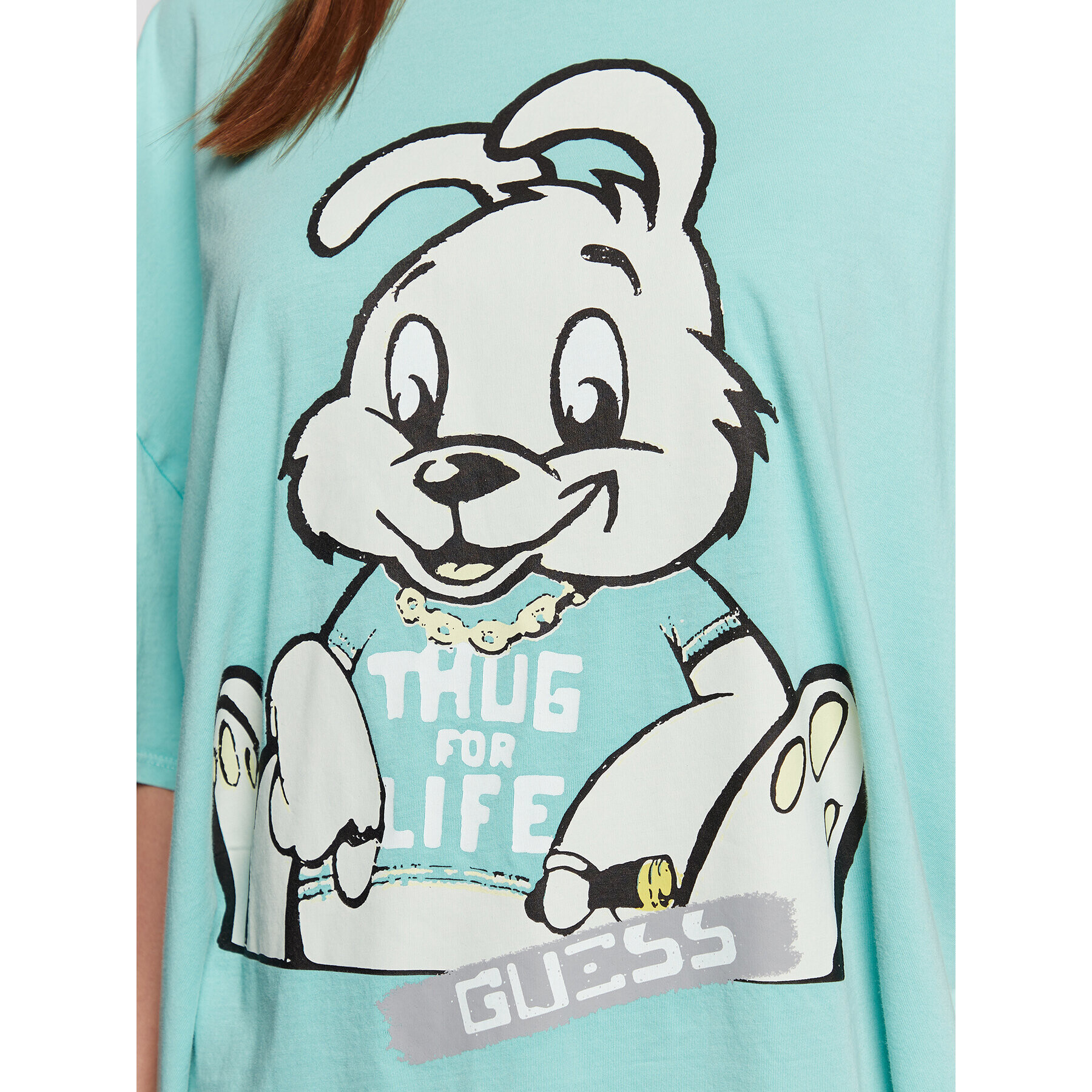 Guess T-Shirt W3RI53 K9RM3 Zelená Relaxed Fit - Pepit.cz