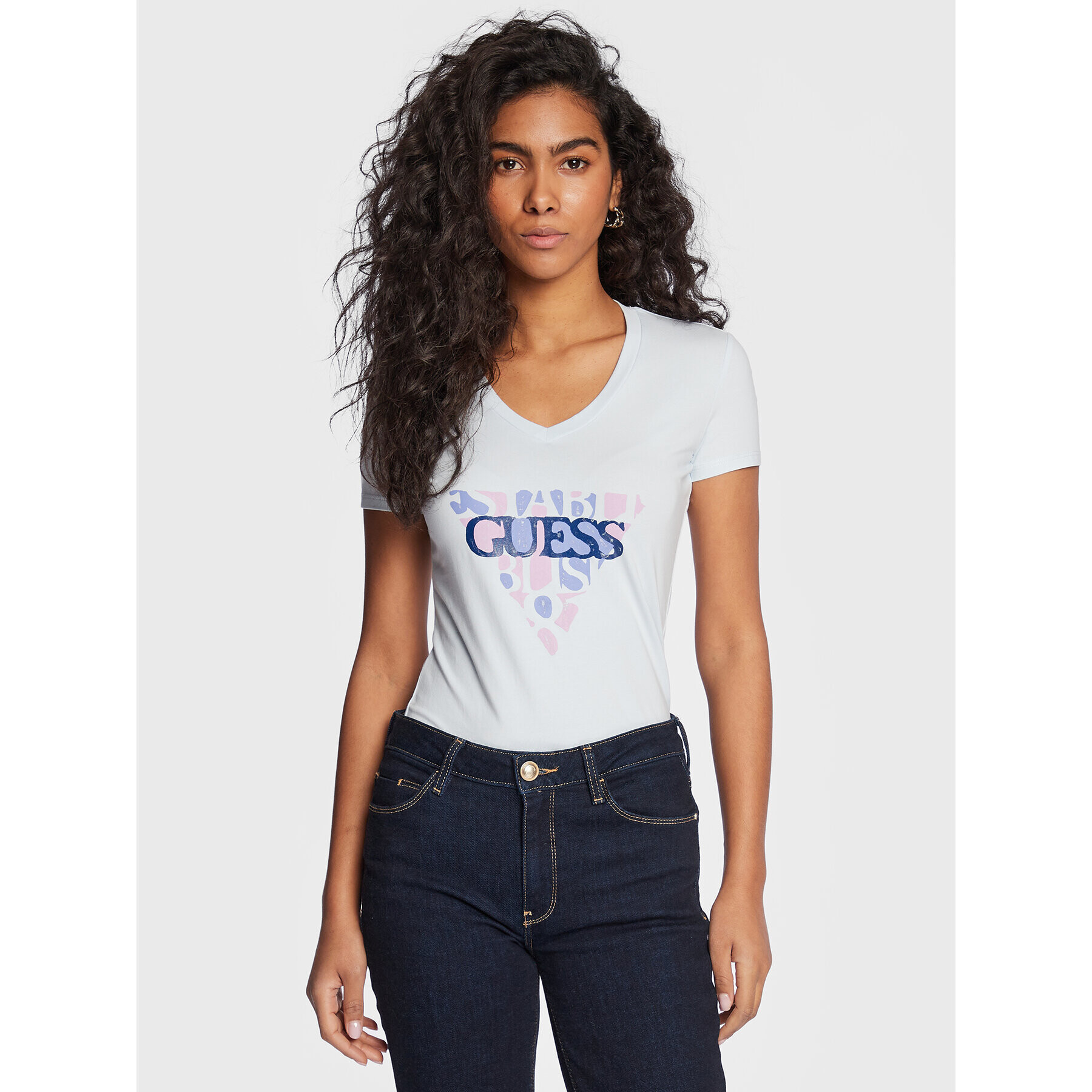 Guess T-Shirt W3RI59 J1314 Modrá Slim Fit - Pepit.cz