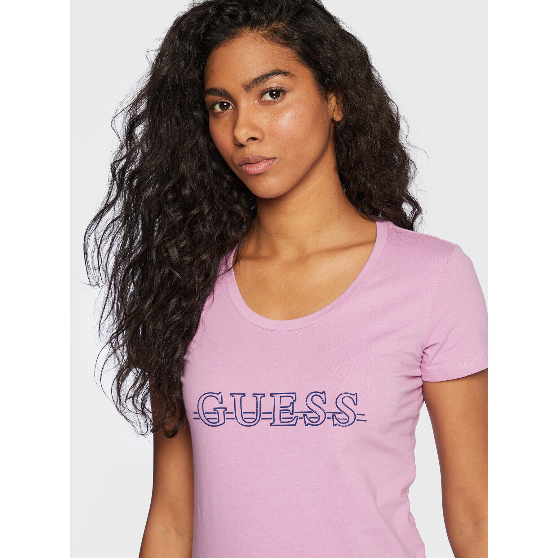 Guess T-Shirt W3RI61 J1314 Růžová Slim Fit - Pepit.cz