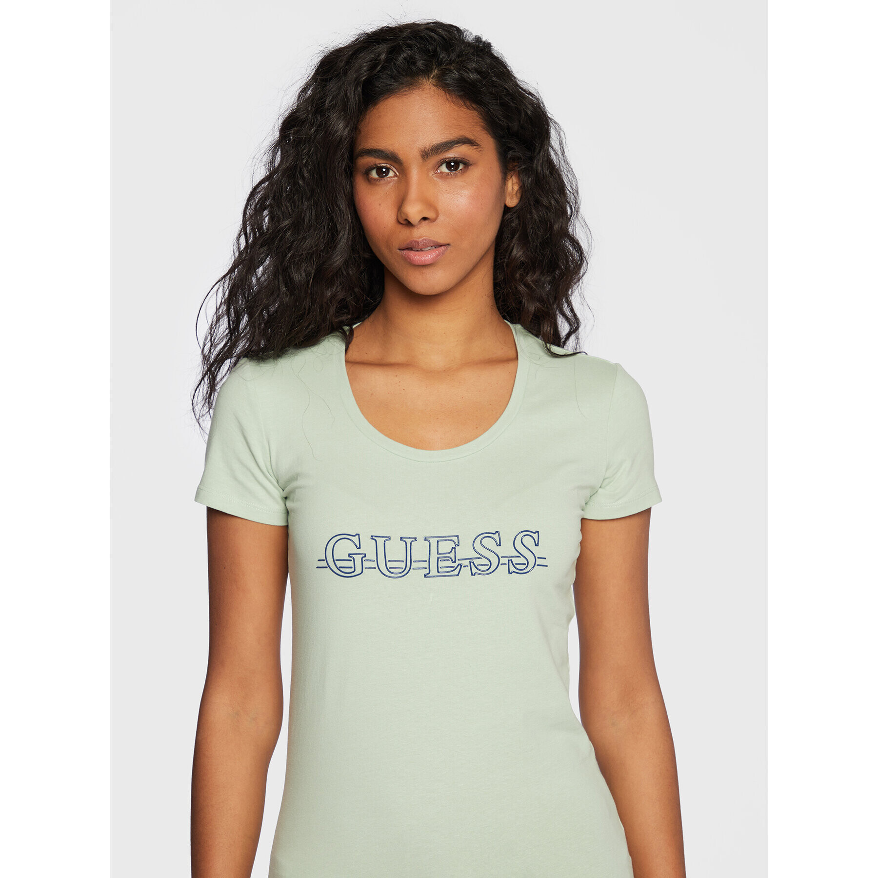 Guess T-Shirt W3RI61 J1314 Zelená Slim Fit - Pepit.cz