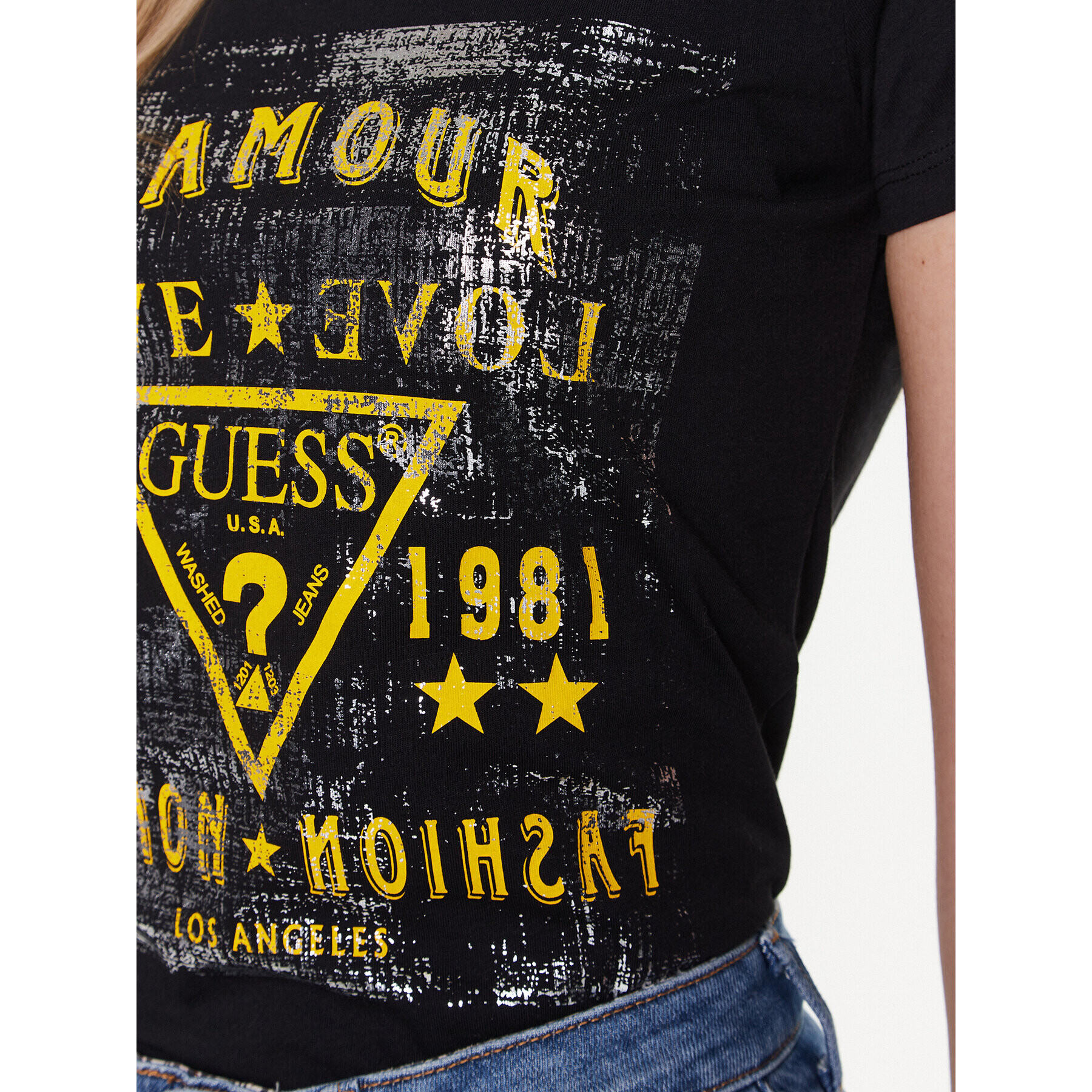 Guess T-Shirt W3RI62 JA900 Černá Regular Fit - Pepit.cz