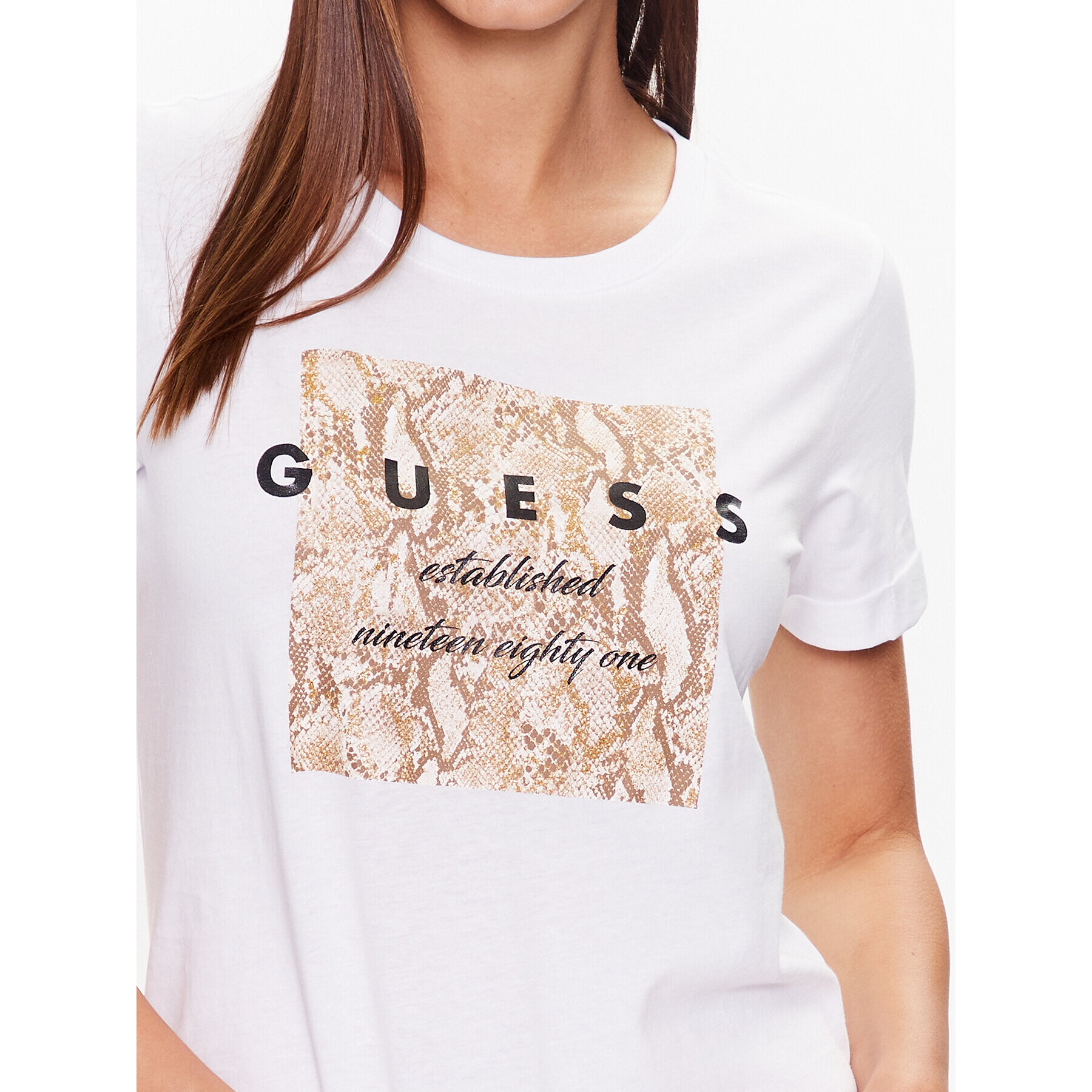 Guess T-Shirt W3YI24 JA914 Bílá Regular Fit - Pepit.cz