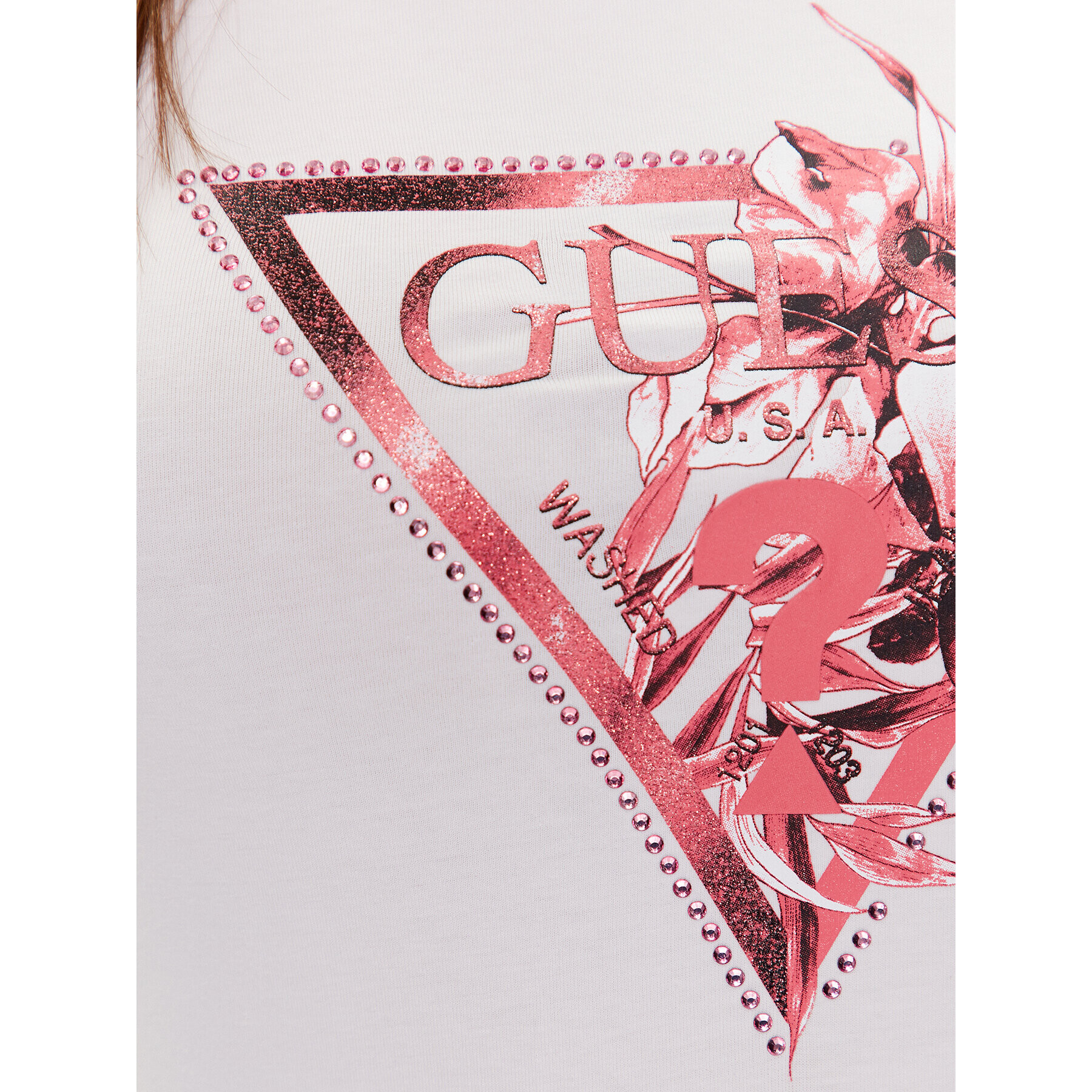 Guess T-Shirt W3YI30 J1314 Bílá Regular Fit - Pepit.cz