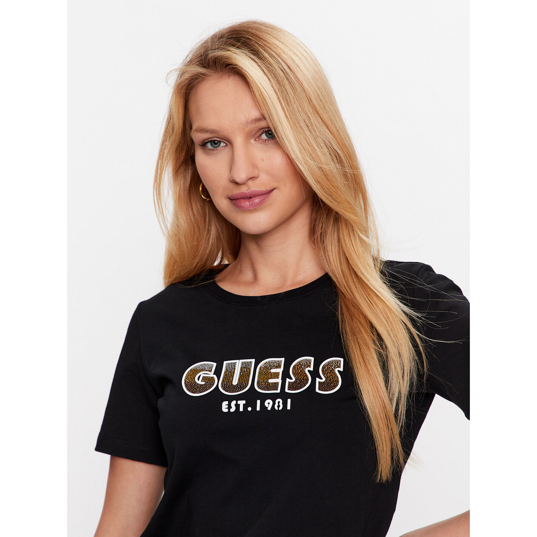 Guess T-Shirt W3YI39 I3Z14 Černá Slim Fit - Pepit.cz