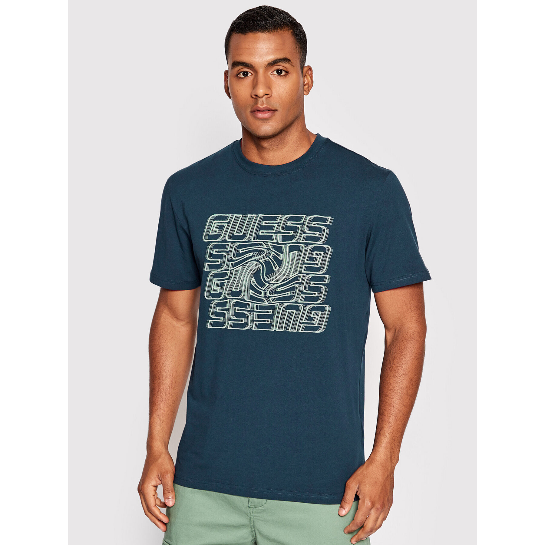 Guess T-Shirt Z2YI00 J1311 Tmavomodrá Regular Fit - Pepit.cz