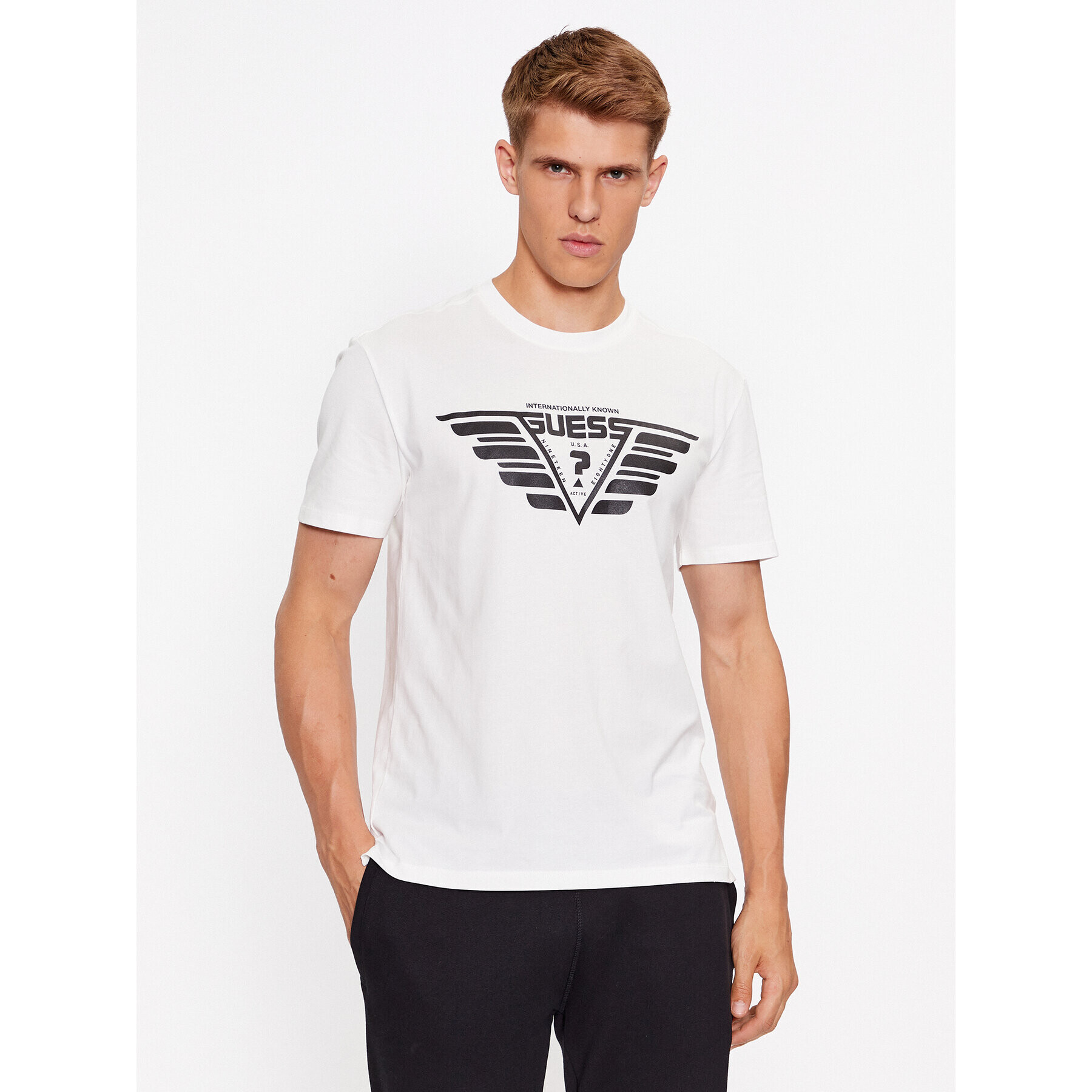 Guess T-Shirt Z3BI01 I3Z14 Écru Regular Fit - Pepit.cz