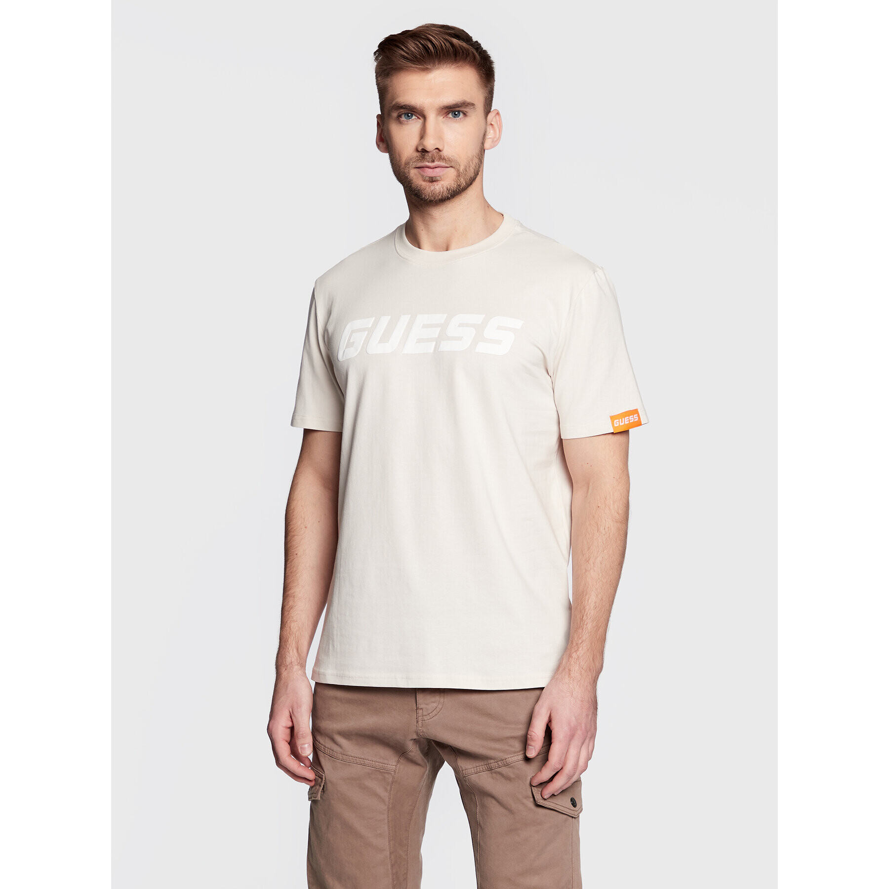 Guess T-Shirt Z3RI05 J1314 Béžová Regular Fit - Pepit.cz