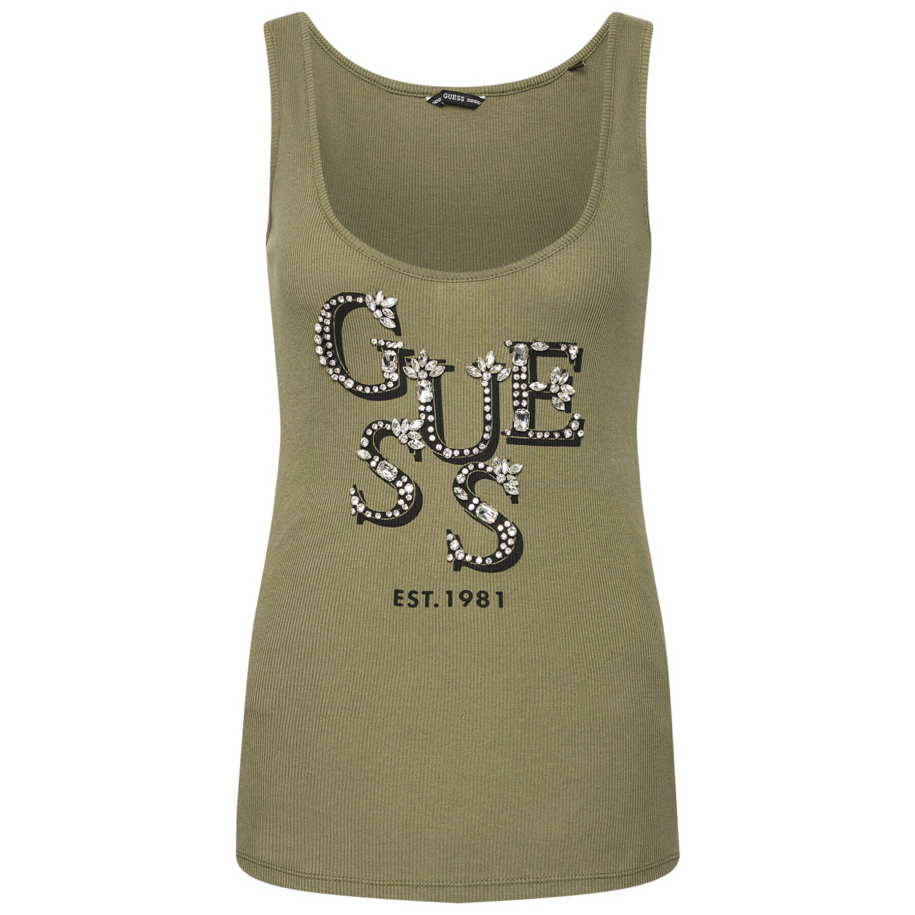 Guess Top Arlene W1GP0J K1811 Zelená Slim Fit - Pepit.cz