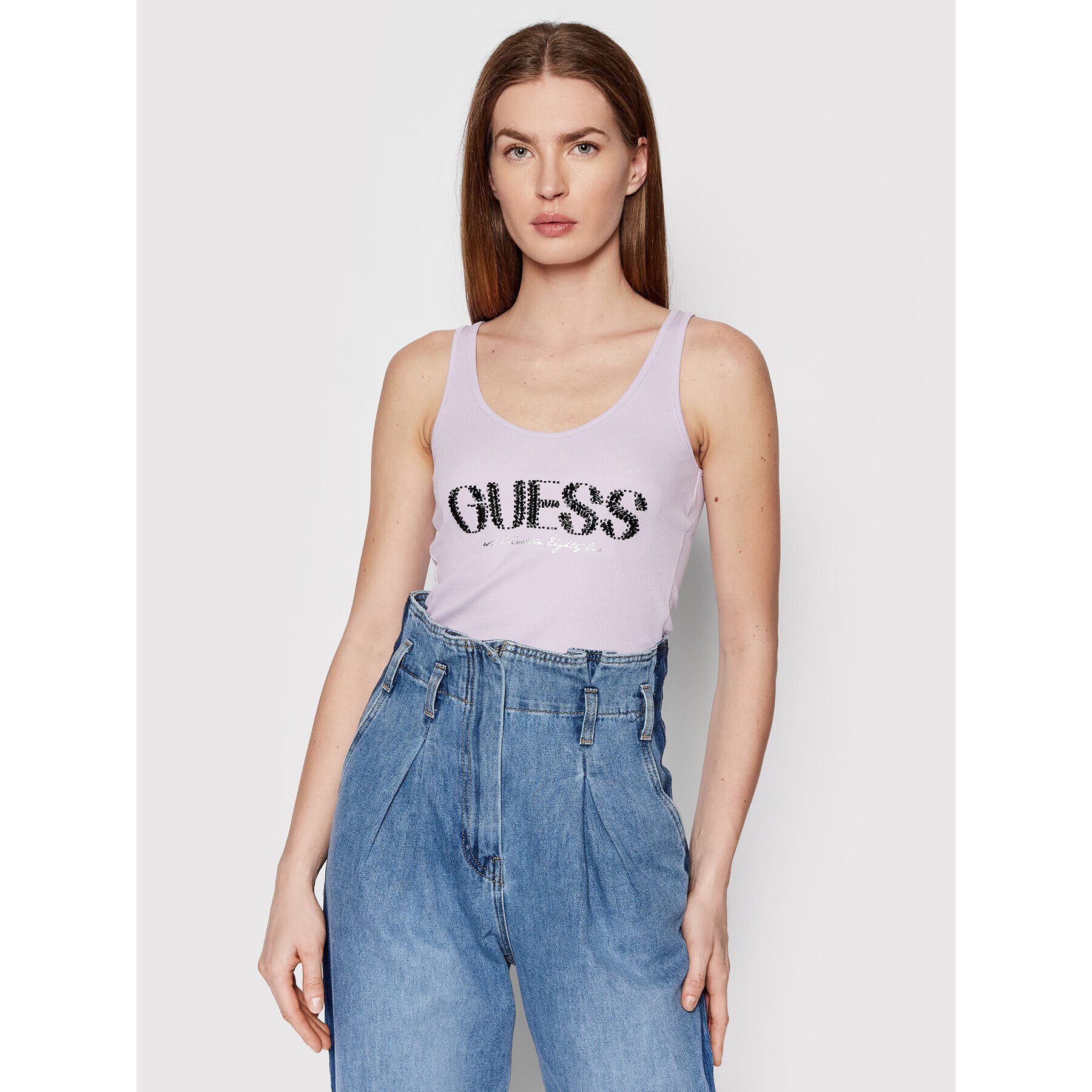 Guess Top Atena W2GP09 K1811 Fialová Slim Fit - Pepit.cz